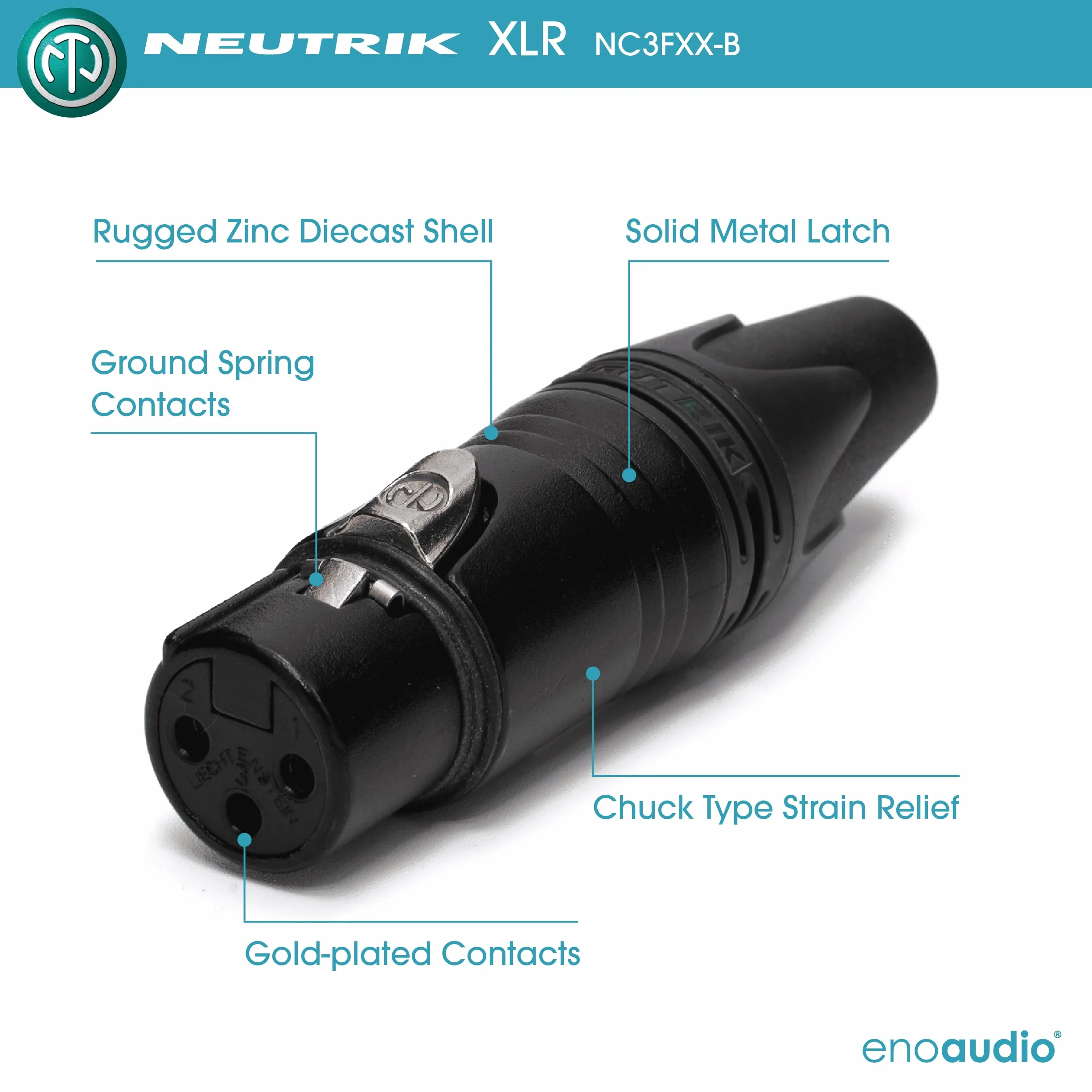enoaudio Mogami 3080 AES/EBU Kabel cyfrowy 110 Ohm | Neutrik Gold XLR żeński - XLR męski | Hi-Fi, 2,0 m