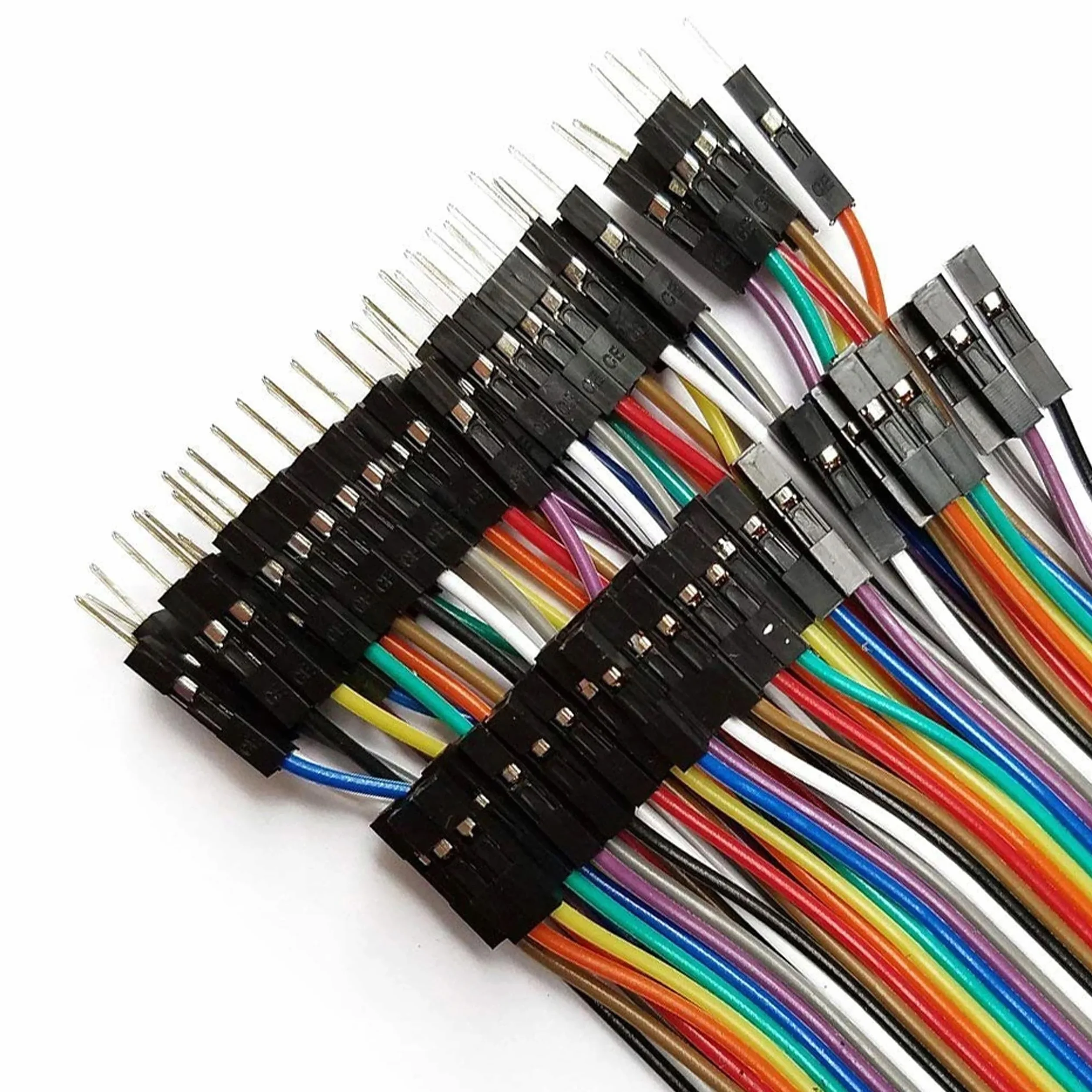Zestaw kabli łączących 40x20cm - Wielokolorowe przewody męsko-żeńskie | Jakość miedzi | Dla Arduino, Breadboard, Prototypowanie Elektroniczne | Akcesoria elektroniczne