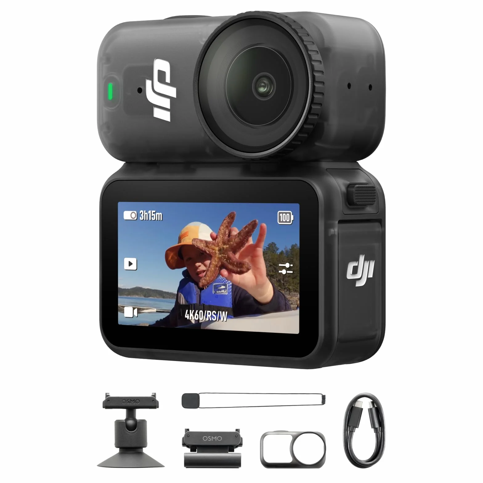 DJI Osmo Nano Standard Combo (128 GB) – mała kamera do tworzenia vlogów o rozdzielczości 4K, nagrywaniem przez 200 minut, szybkim transferem treści, kamerą POV 4K do sportów i tworzenia vlogów