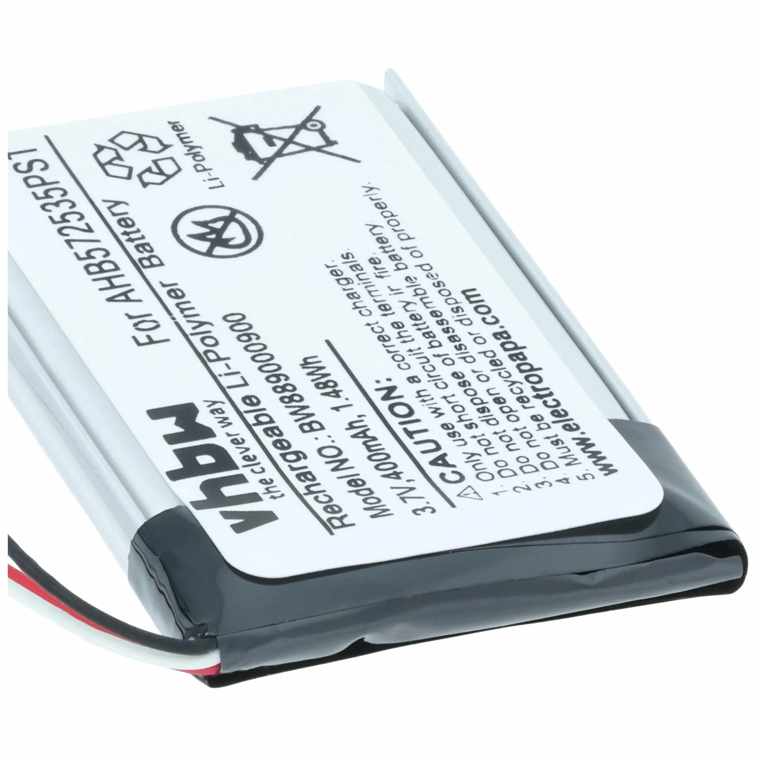 vhbw Akumulator kompatybilny z bezprzewodowymi słuchawkami Jabra Evolve 75 (400 mAh, 3,7 V, litowo-polimerowe)