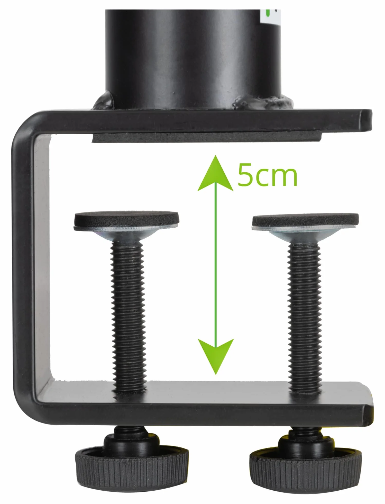 Pronomic SLS-36K BK statyw stołowy z zaciskiem stołowym do monitorów studyjnych – bardzo mało miejsca – regulacja wysokości 24,5 cm i 41,5 cm – powierzchnia do odkładania z paskami z gumy piankowej –