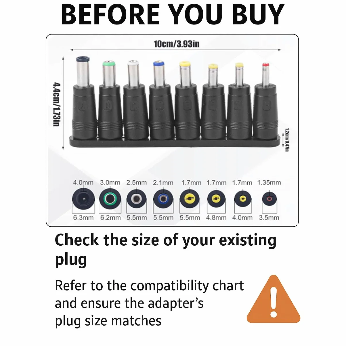 WANGCL 8 w 1 adapter do wtyczki baryłkowej, 5,5 x 2,1 mm uniwersalny wtyk DC, zestaw końcówek DC, wtyczka gniazda, akcesoria do wtyczki zasilacza ładowarki laptopa