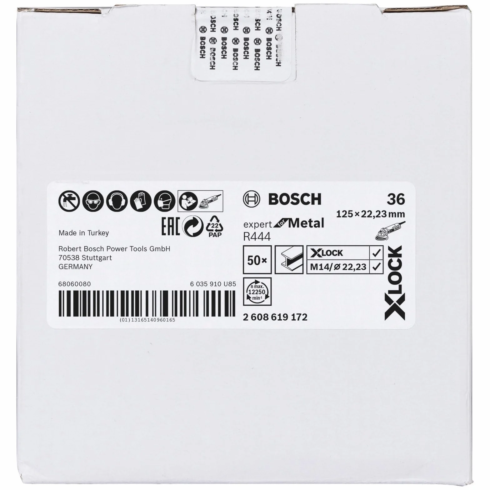 Bosch Profesional Tarcze ścierne z włókniny z systemem X-LOCK, Ø 125 mm, G 36, R444, Expert for Metal, 1 szt. D= 125 mm; K= 36