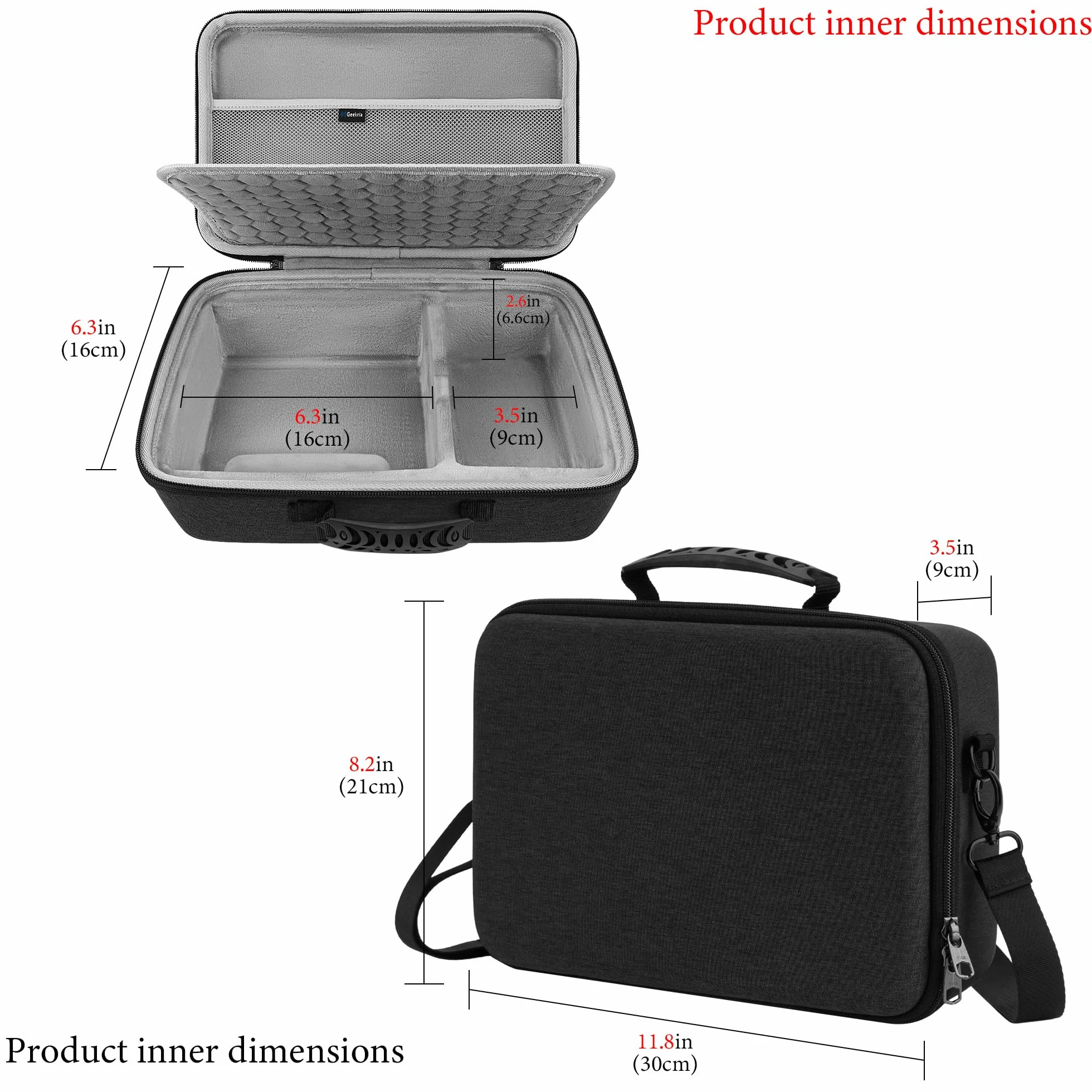 Geekria Etui z interfejsem audio, kompatybilne z Universal Audio Apollo Twin X DUO/Twin X QUAD/Twin X DUO Gen 2 / Twin X QUAD Gen 2, twarda obudowa EVA (ciemnoszara)