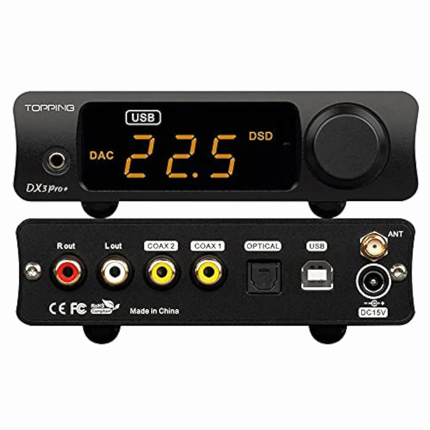 Topping DX3 Pro+ ES9038Q2M Bluetooth 5.0 LDAC dekoder audio DSD512 DAC AMP NFCA wzmacniacz słuchawkowy, przedwzmacniacz, czarny
