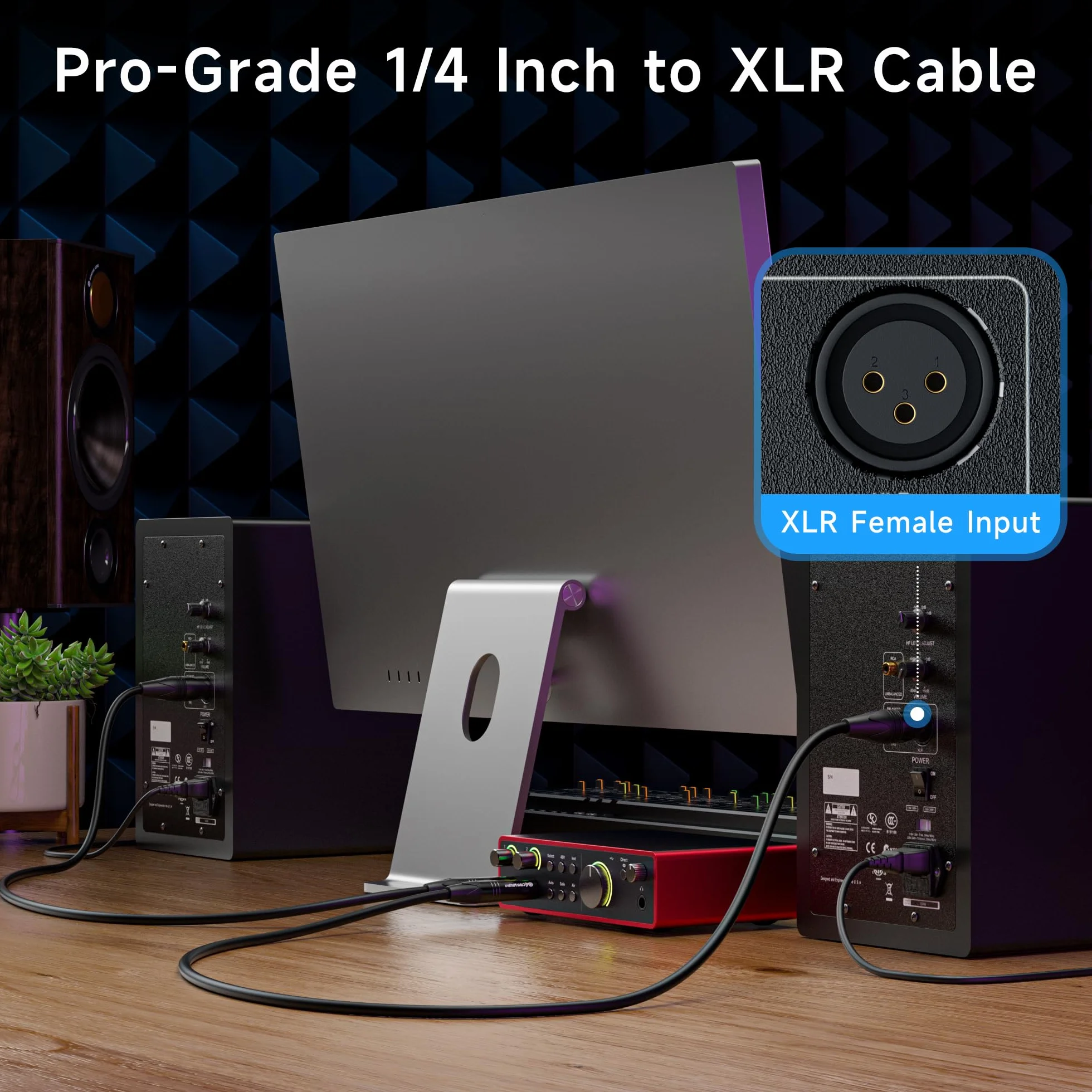 Cable Matters (kabel jack 0,9 m męski na męski do xlr, kabel TRS do XLR