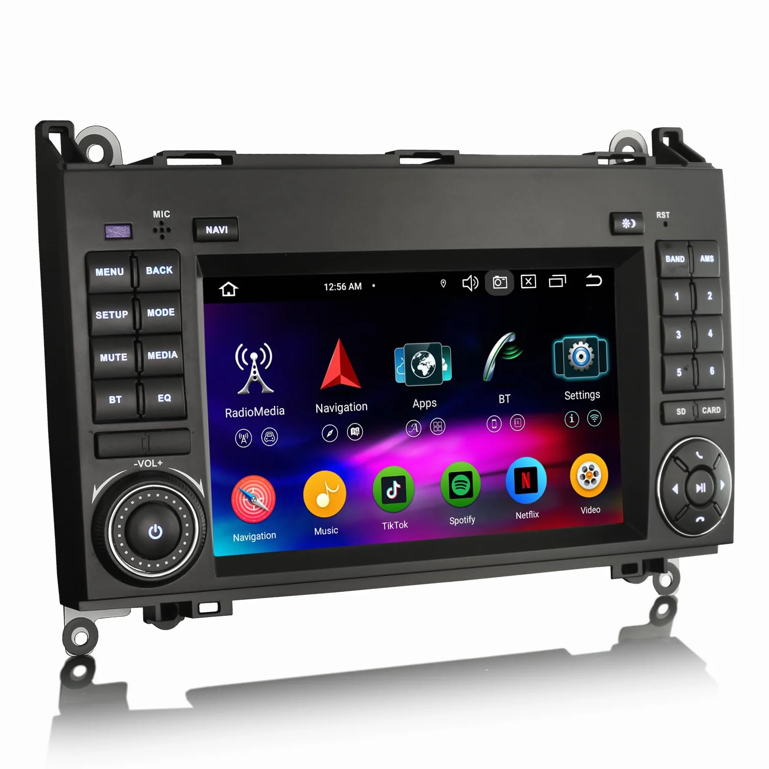 Erisin radio samochodowe 7" 8-rdzeniowe 4GB+64GB z systemem Android 14, Bluetooth, GPS, nawigacja do Mercedesa Klasa A W169, Klasa B W245, Viano, Vito, Sprinter, VW Crafter, Canbus, CarPlay, Android