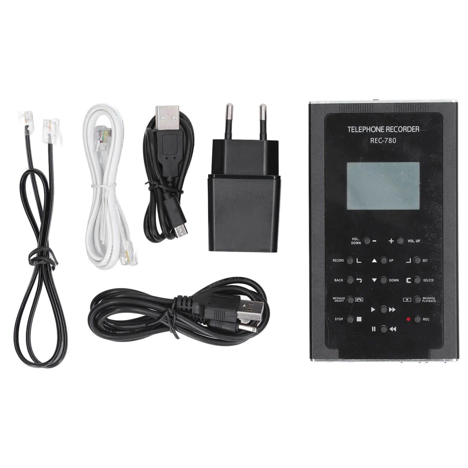 Telefon stacjonarny Rejestrator rozmów Automatyczne ręczne urządzenie do nagrywania telefonu Pamięć 32 GB Rejestrator telefonu Wielofunkcyjna obsługa Analogowy telefon cyfrowy VoIP 100‑240 V