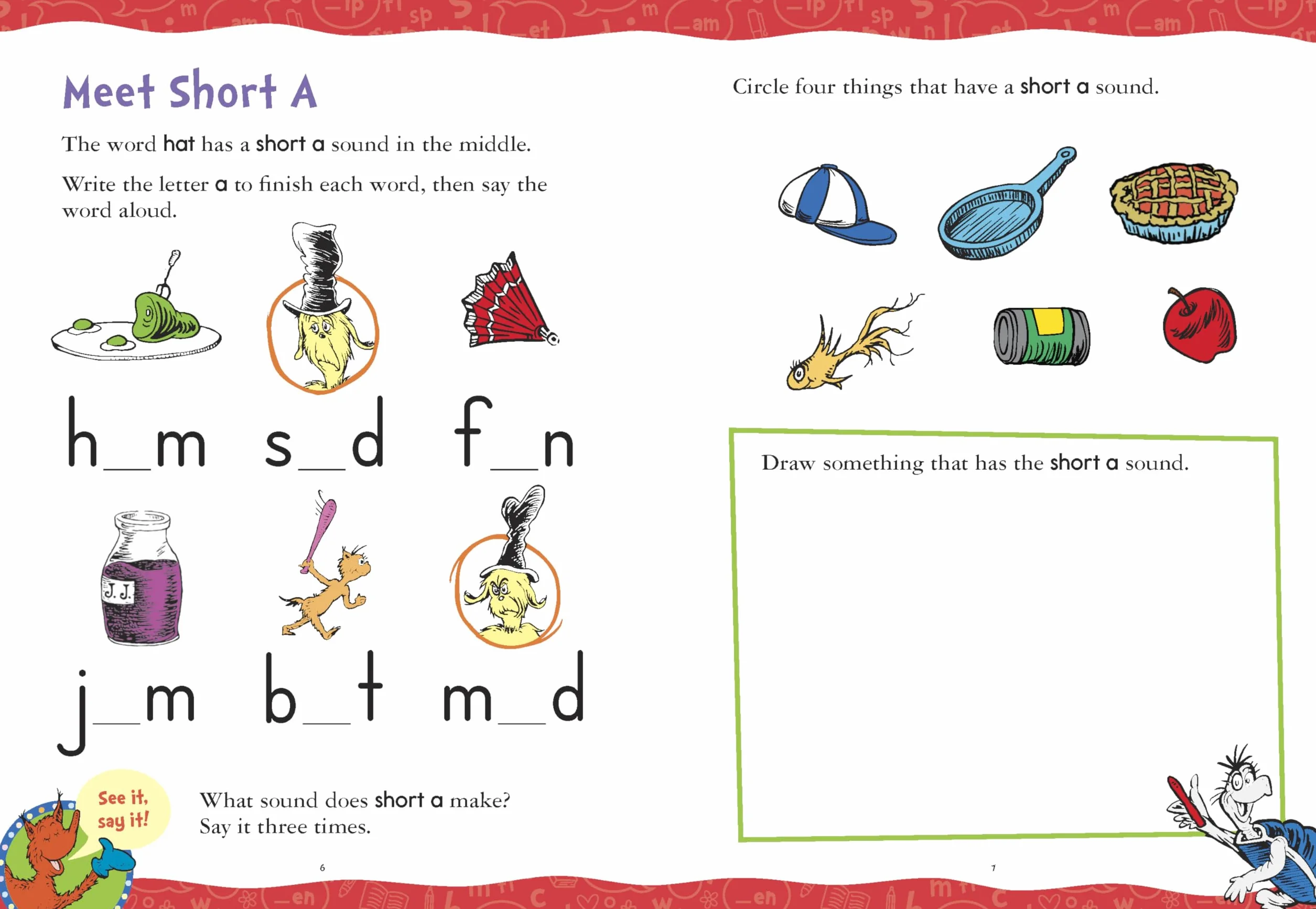 Dr. Seuss Phonics Level 1 Workbook: A Phonics Workbook to Help Kids Ages 4-6 Learn to Read (For Kindergarten and Beyond)
