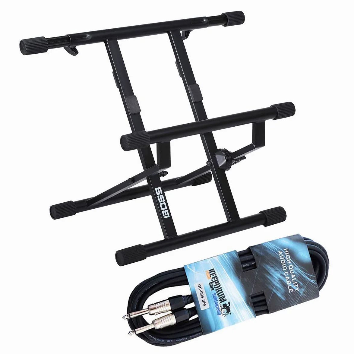 BOSS BAS-1 Amp statyw wzmacniacza + keepdrum kabel jack