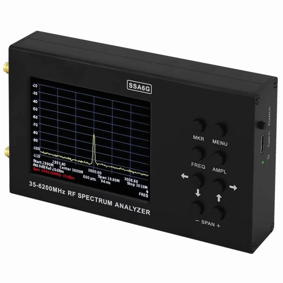 SSA6G 35 MHz-6200 MHz Analizator widma HF Multimetr HF Spectrum Explorer z ekranem dotykowym przenośny analizator panoramiczny