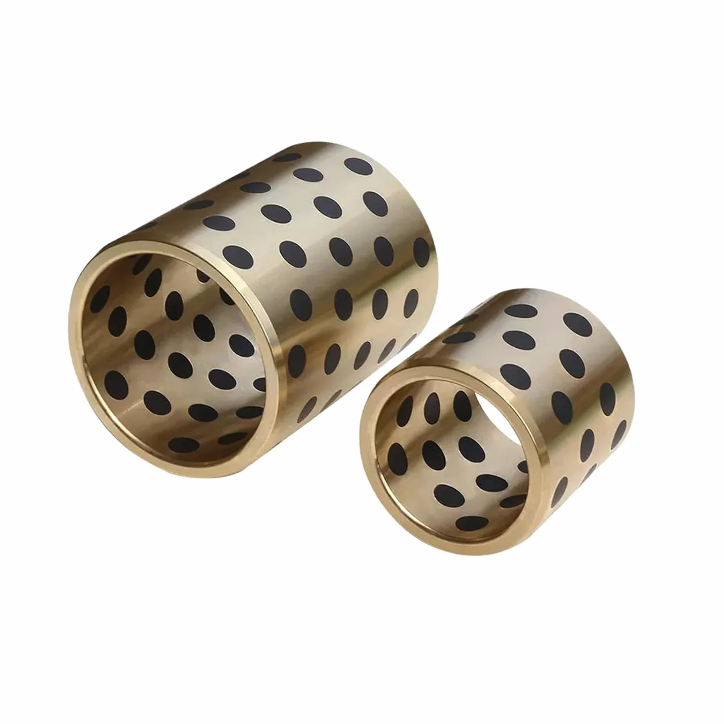Graphite Copper Bushings, 2pcs Type Oil-Free Self-lubricating Graphite Copper Bushings, Inner Diameter 6mm, Outer Diameter 10mm, Bearing Straight Cylindrical Sliding Guide Bushings Sleeve6x10x30mm (C