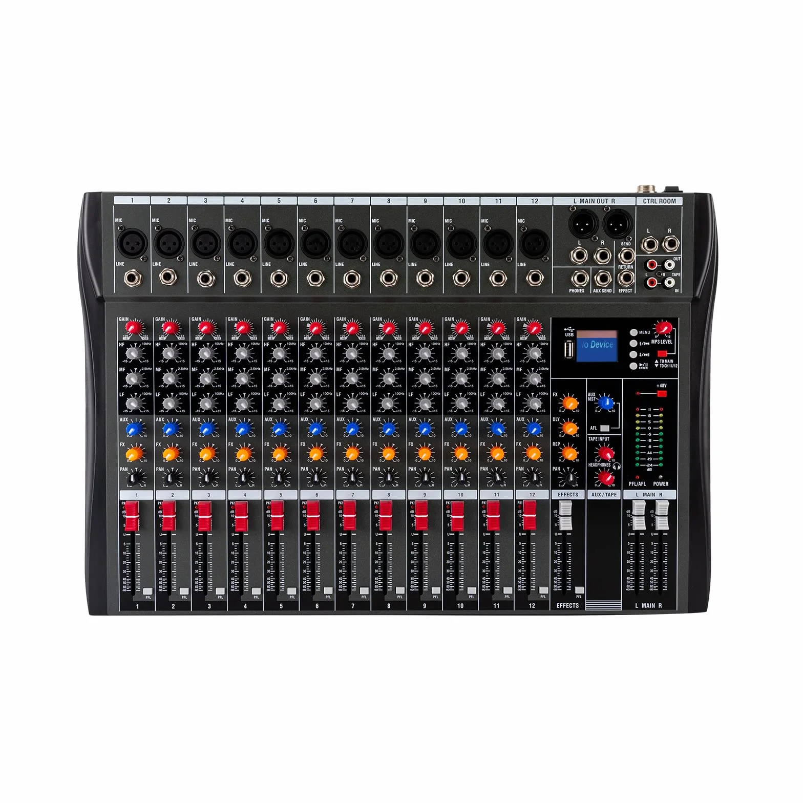 Mikser audio USB, 12 kanałów Live Audio Bluetooth, konsola mikserowa, mikser audio