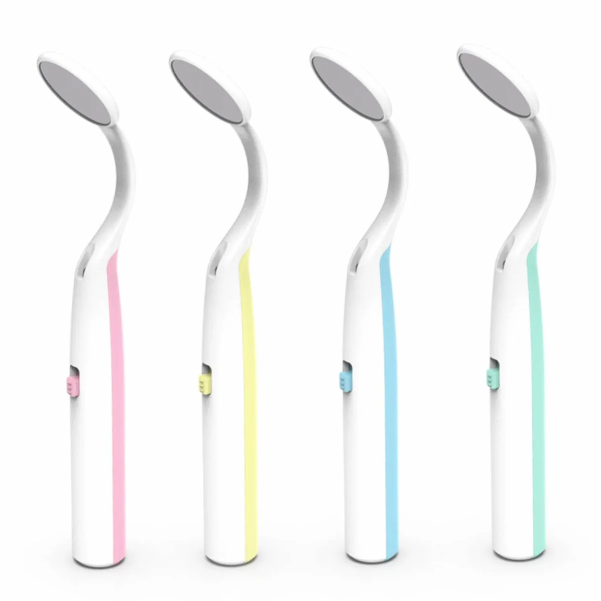 2 szt Lusterko Dentystyczne LED z Funkcją Przeciwmgielną Sztuk Kolorach Niebieskim i Różowym Praktyczne Narzędzie Do Kontroli i Inspekcji Zębów dla Stomatologów
