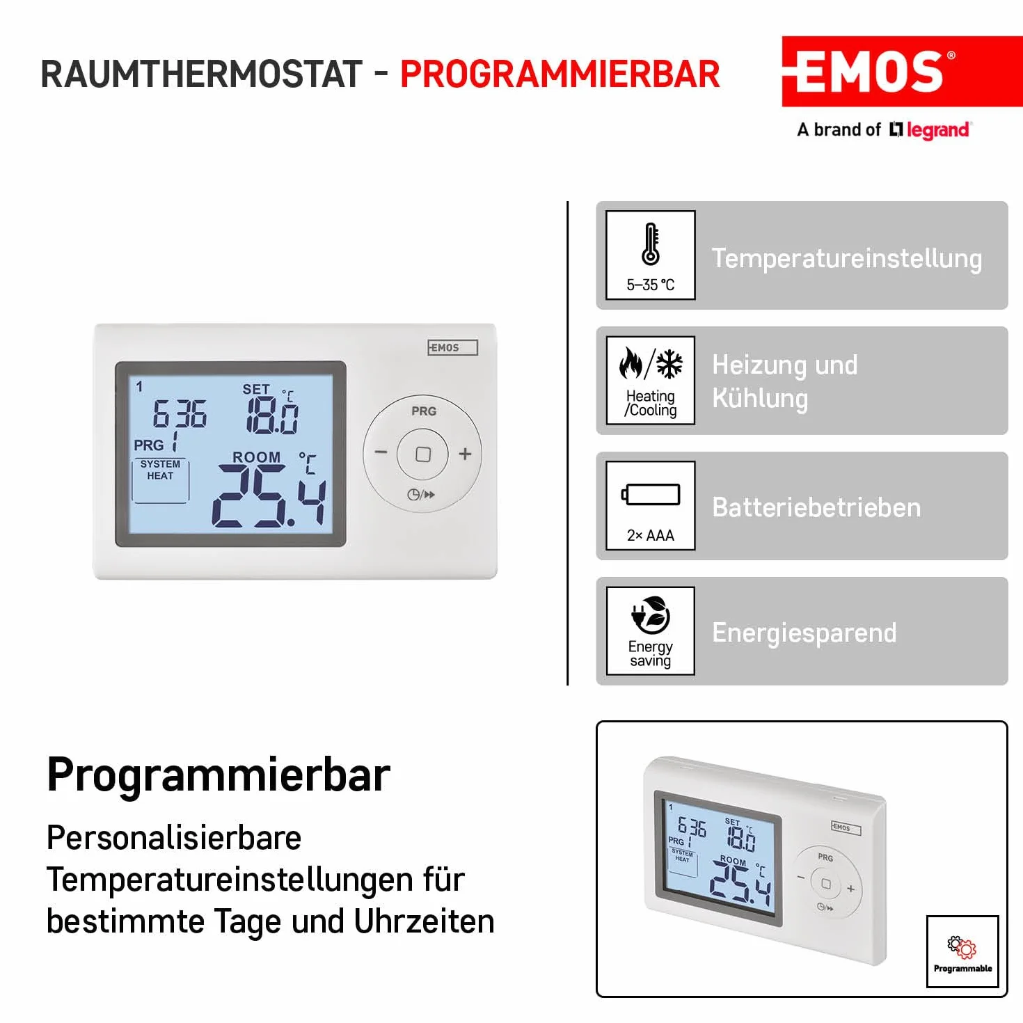 Emos P5607 Termometro, biały, 12 x 2,6 x 7,8 cm