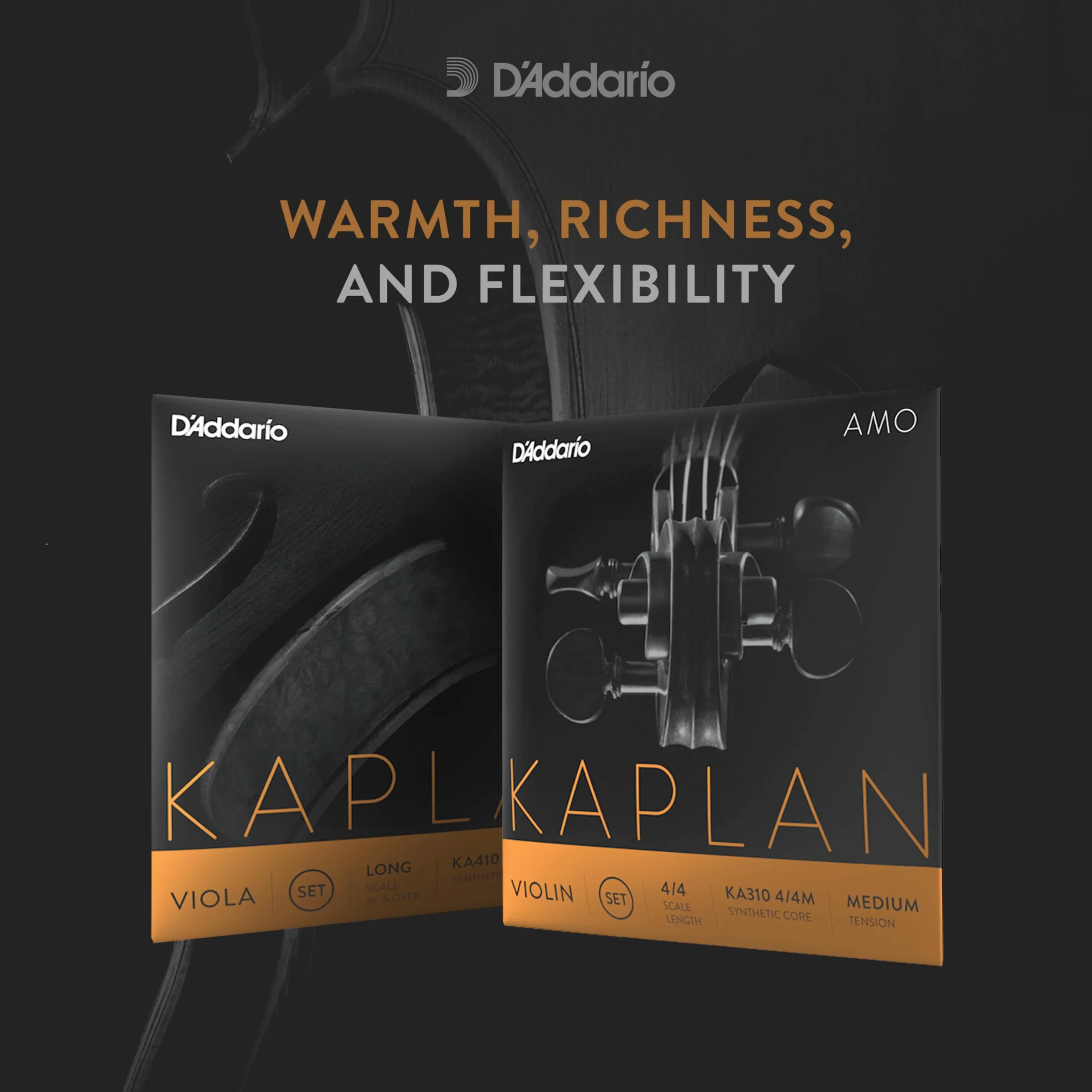 D'Addario Kaplan Amo Viola zestaw strun średnia waga średnie napięcie