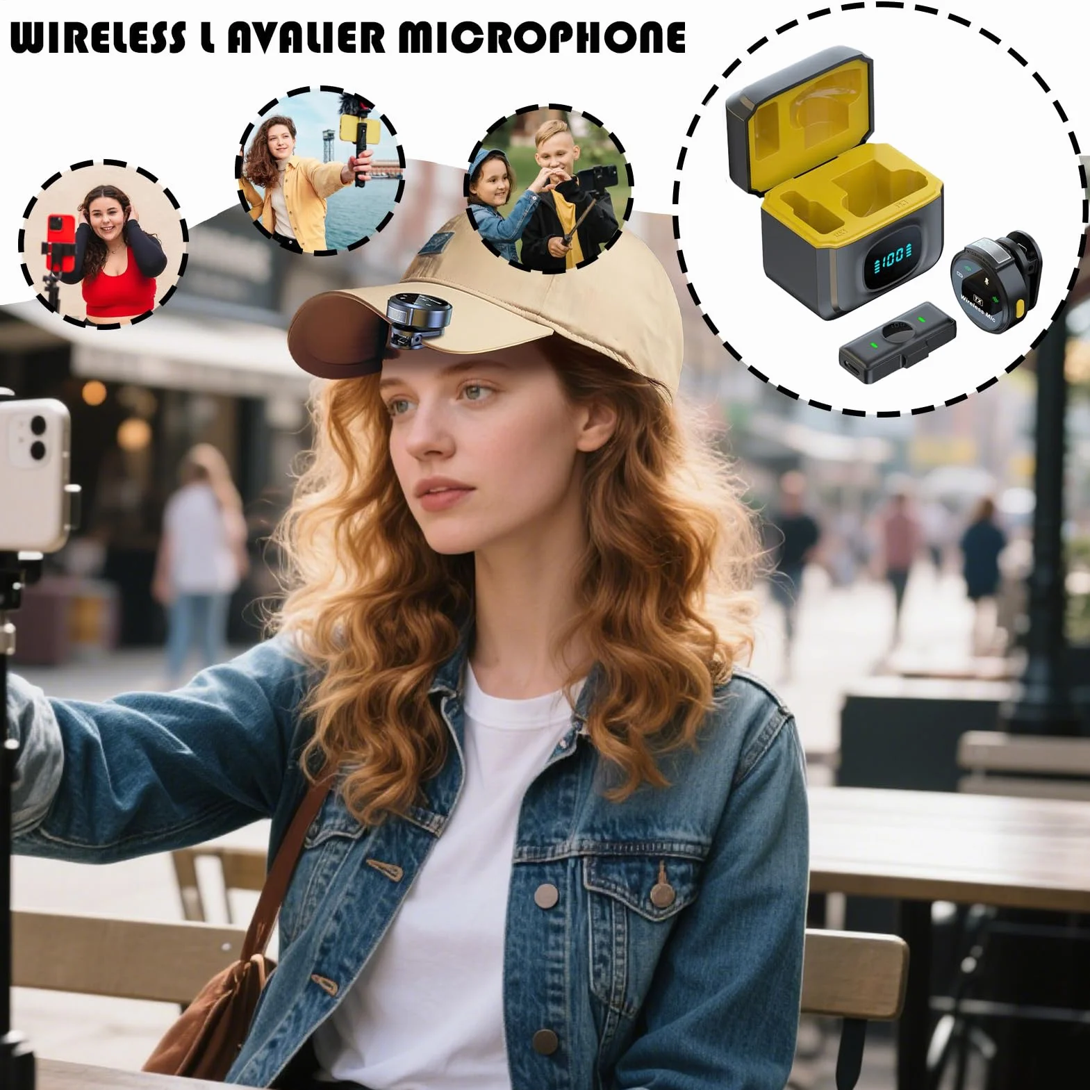 Mini mikrofon | Magnetyczny mikrofon vlog, redukcja szumów, 12 h, ?ywotno?? baterii, g?o?nik klapowy do spo?eczno?ciowego wideo ?ywo, ?piewania, mediów, kamery filmowania