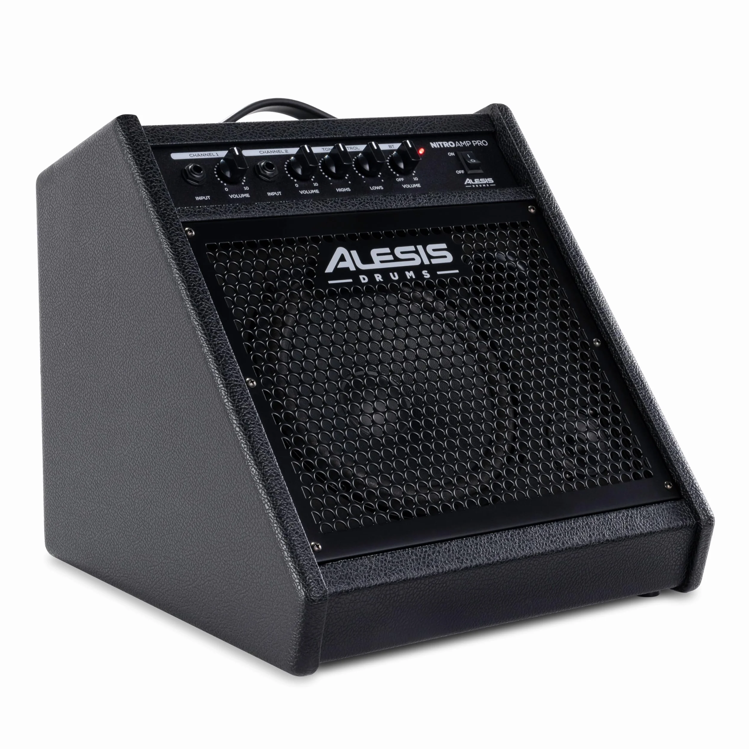 Alesis Nitro Amp Pro 80 W - Kompaktowy Głośnik Podłogowy do Perkusji Elektronicznej, z Bluetooth, Głośnikiem Niskotonowym 8″, EQ, Dodatkowym Wejściem Liniowym, Uniwersalna Kompatybilność zestawu E-Kit