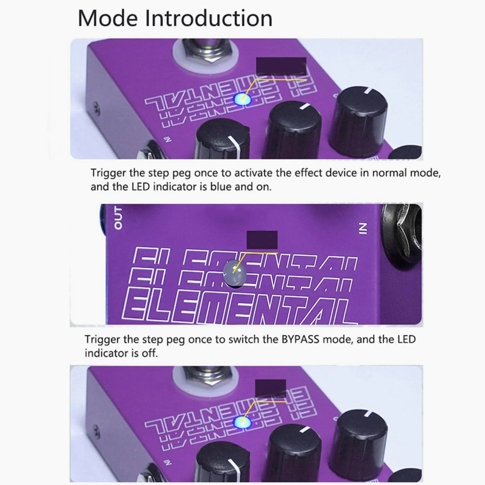 M-VAVE gitarowy Overdrive, efekt pedału opóźnienia DC9V/Typ-C 2 DELAY cyfrowy efekt gitarowy metody zasilania, kolor fioletowy