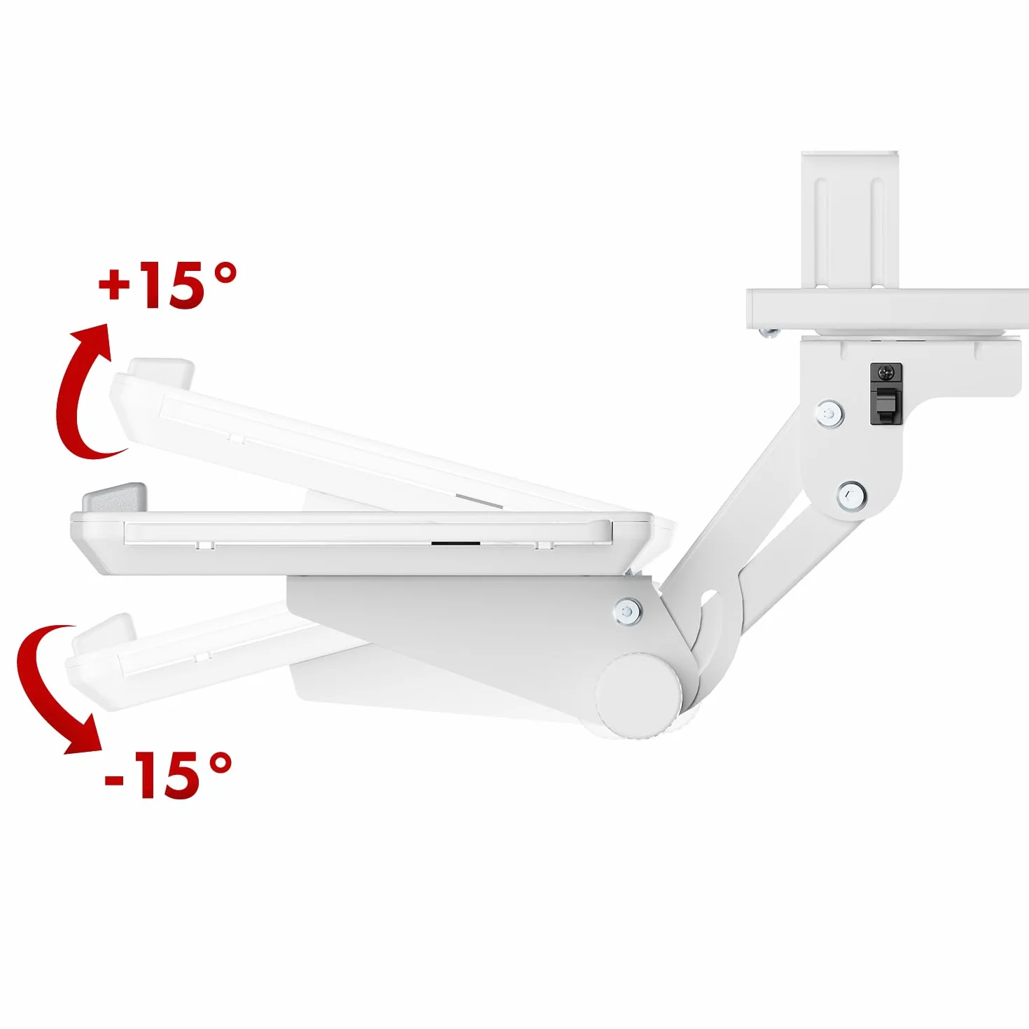 Podstawka pod klawiaturę Maclean z podstawką pod mysz | Regulowana wysokość, odchylana, obrotowa | Ergonomiczny uchwyt do biurek | Do 5 kg (Biały)