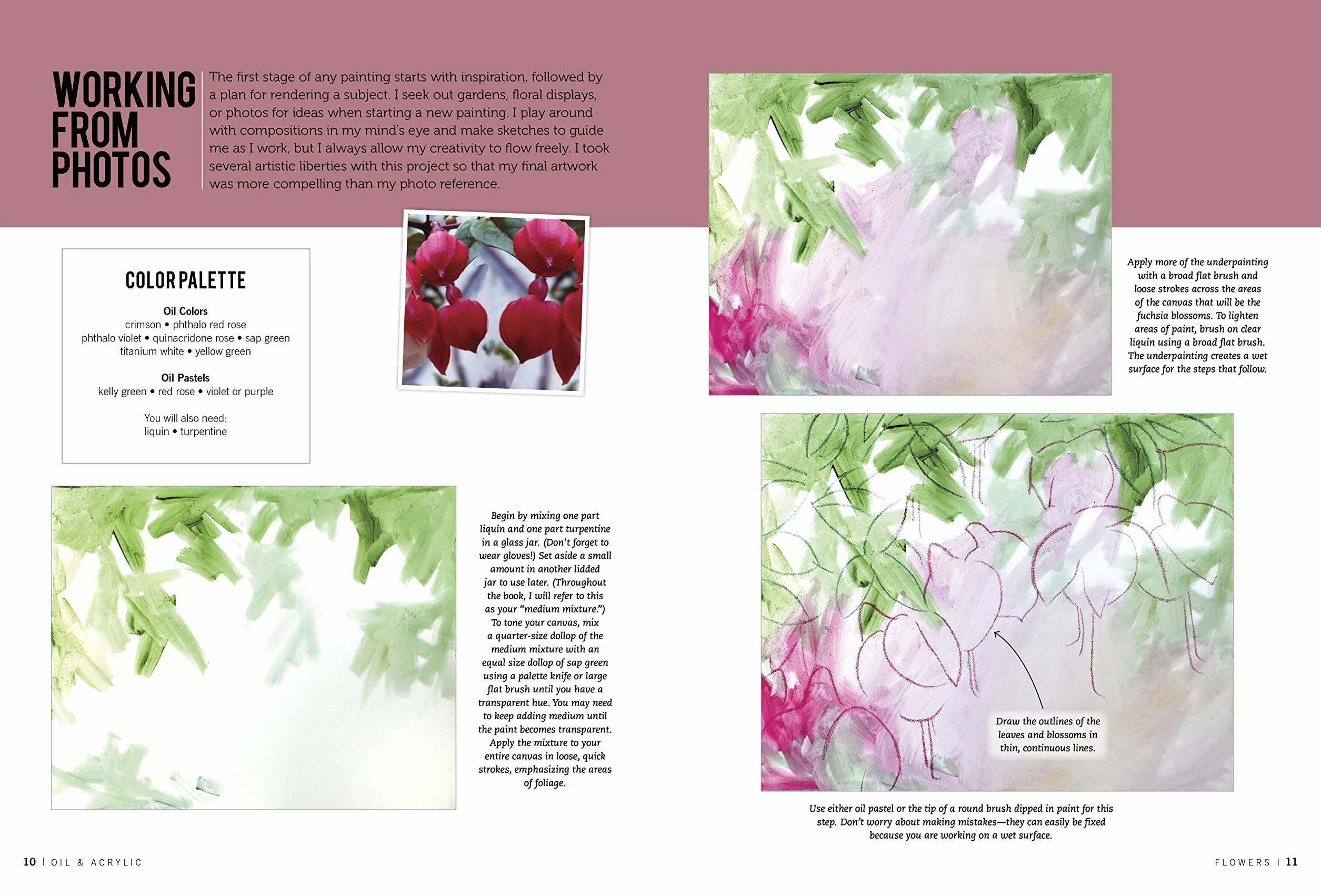Oil & Acrylic: Flowers: Learn to paint step by step