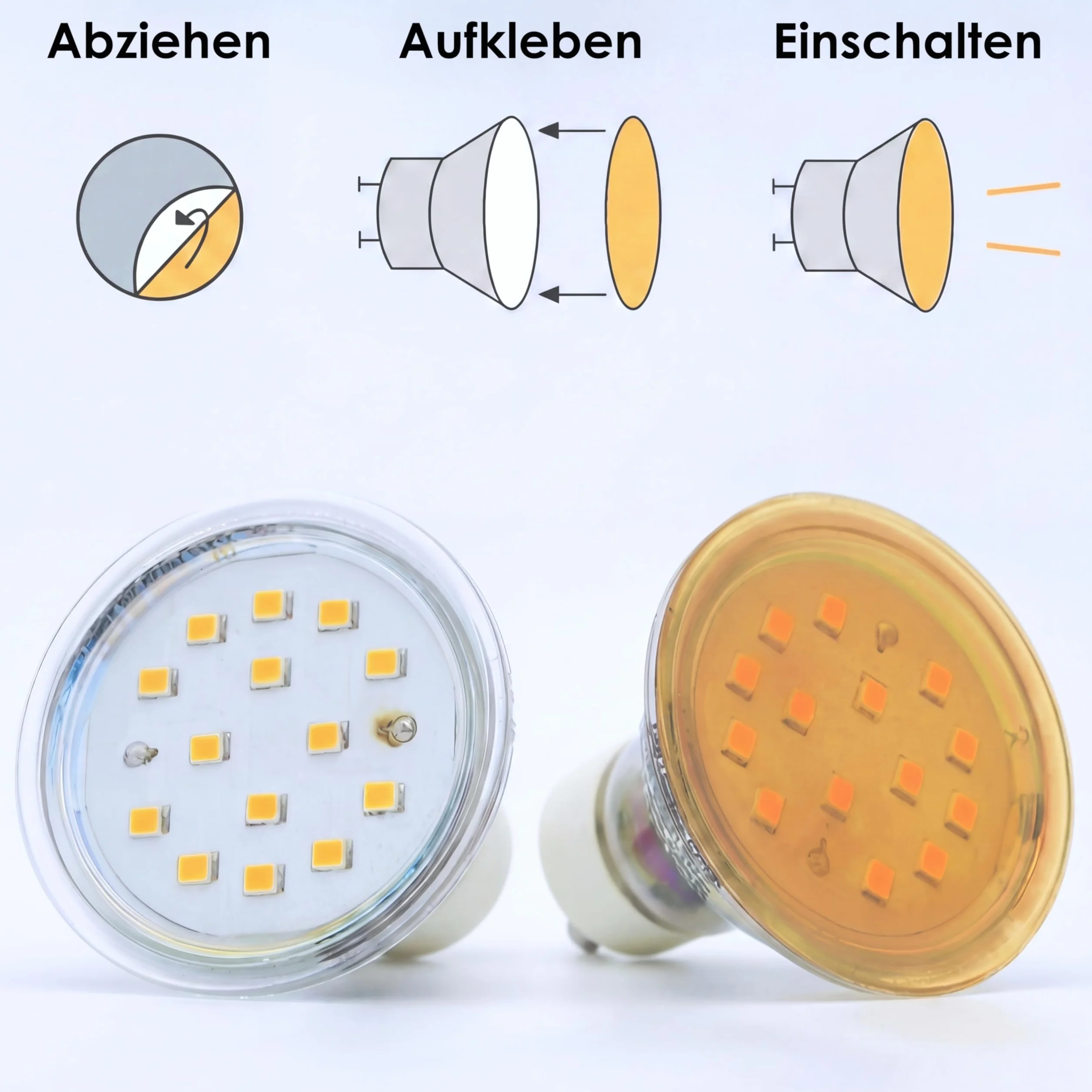 Kolorowe folie samoprzylepne KROPP do lamp LED, 5 CM cięcie, 3 tony ciepły biały filtr barwny do korekcji kolorów, światło dzienne do światła żarowego, zestawy filtrów po 9 sztuk (⌀ 50 mm)