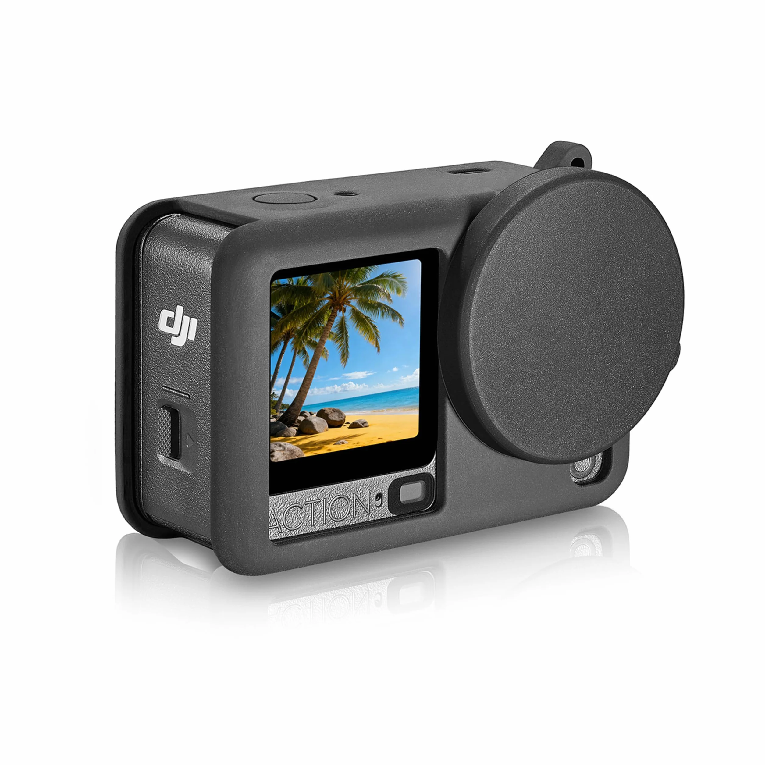 Silikonowe etui ochronne do DJI Action 6 z pokrywą obiektywu i smyczą do DJI Osmo Action 6, akcesoria, odporne na uderzenia, zarysowania, zmywalne, antypoślizgowe, pyłoszczelne