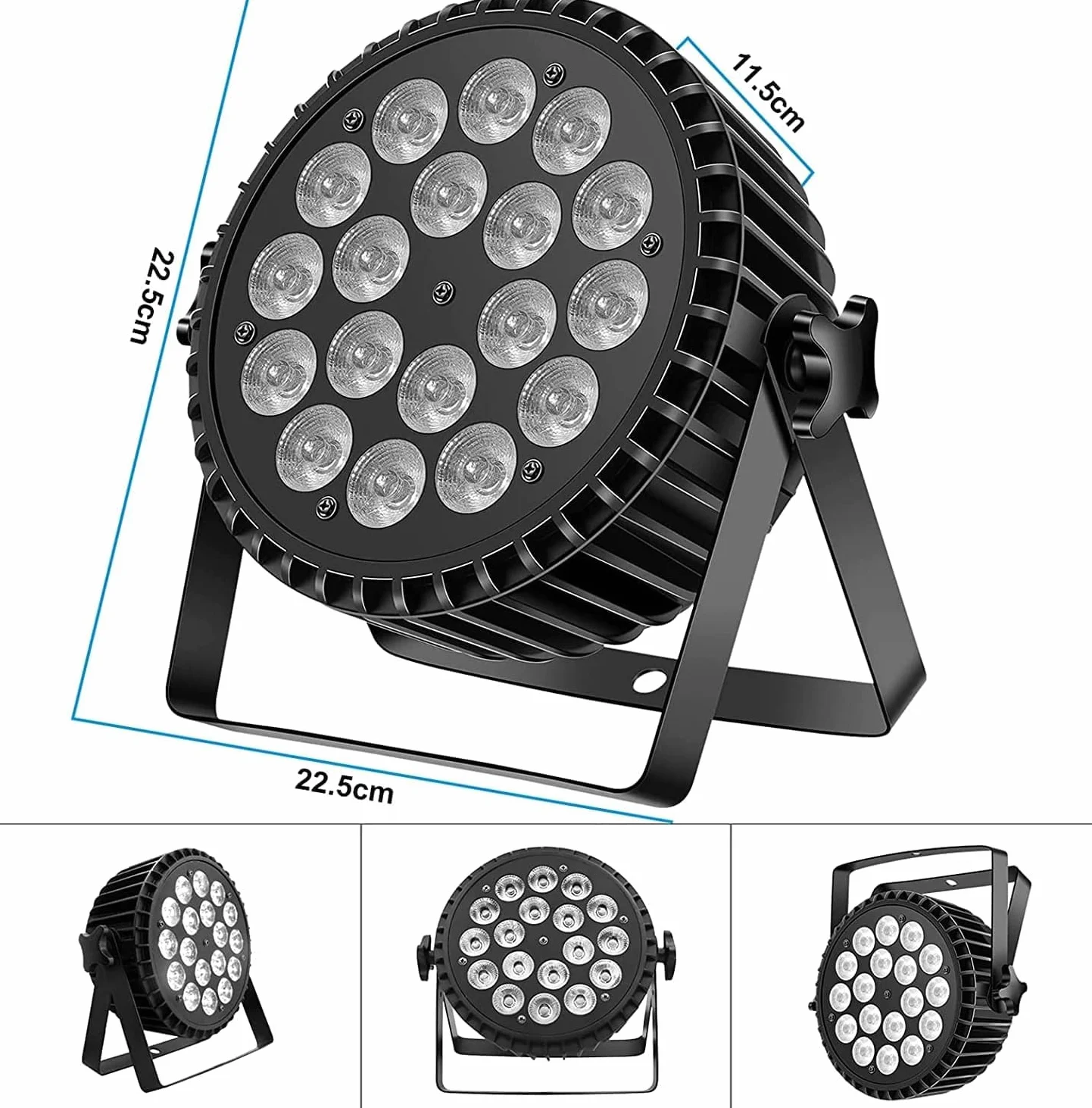 4 szt Reflektor LED Par 200W 18 LED reflektor sceniczny reflektor dyskotekowy światło imprezowe, 8CH Par LED światło RGBW DMX dźwięk stroboskopowy DJ świetlny na pokaz bar impreza Halloween