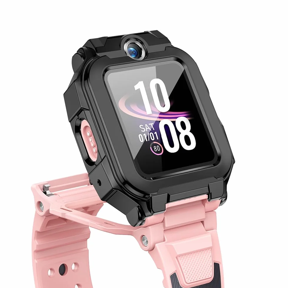 [2 sztuki] 2 czarne z folią ochronną na ekran ze szkła hartowanego do imoo Watch Phone Z7, twardość 9H PC, zderzak, cienka obudowa pełna ochrona