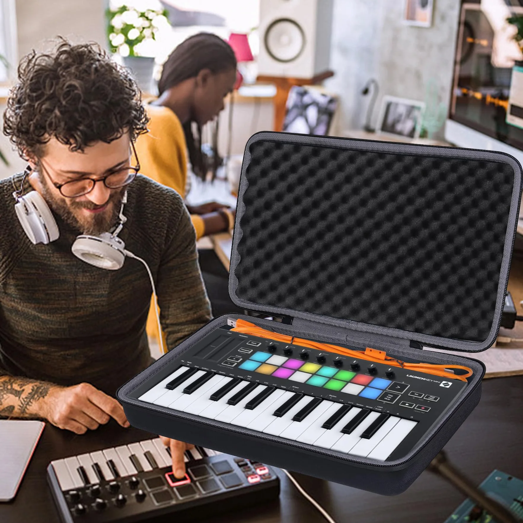 Hart Reise Schutz Hülle Etui Tasche für Novation Launchkey Mini MK3 MK2 25-Tasten-USB-Keyboard-Controller