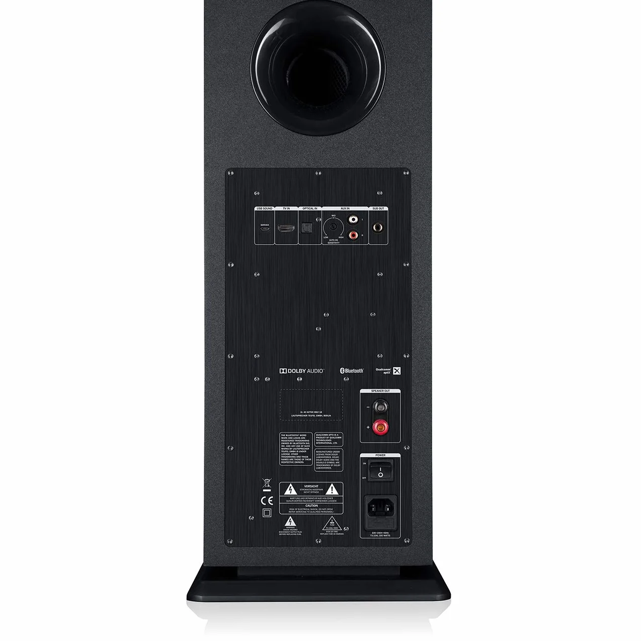 Teufel Ultima 40 AKTIV - Para 3-drożnych aktywnych głośników, Bluetooth aptX, Dolby Audio, HDMI Arc, Option Surround, 260W, Bass-Reflex, wbudowany wzmacniacz - Czarny