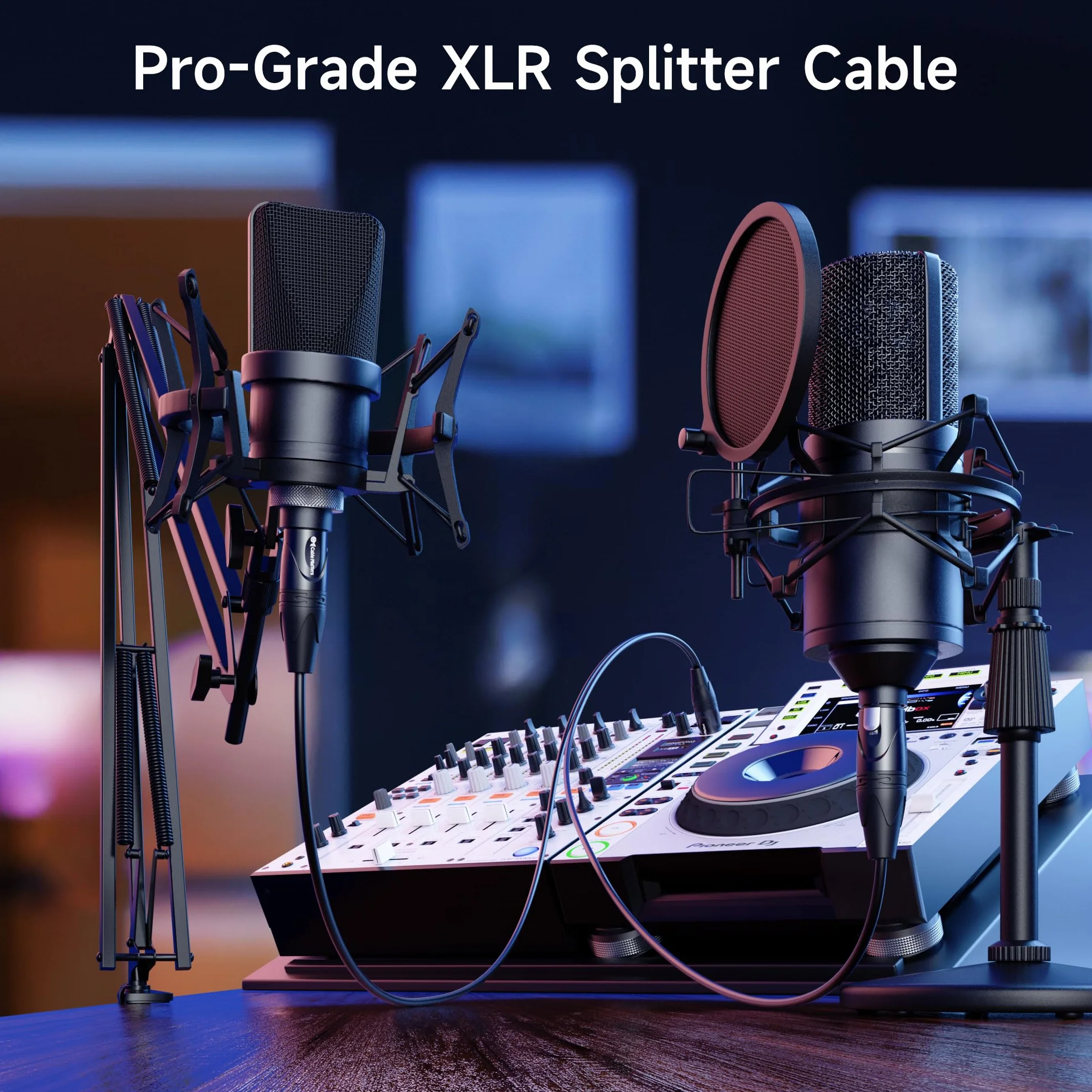 Cable Matters Zrównoważony kabel rozdzielający XLR - 0,5 m, męski na 2 żeński kabel XLR Y (rozdzielacz XLR 1 męski na 2 żeński)