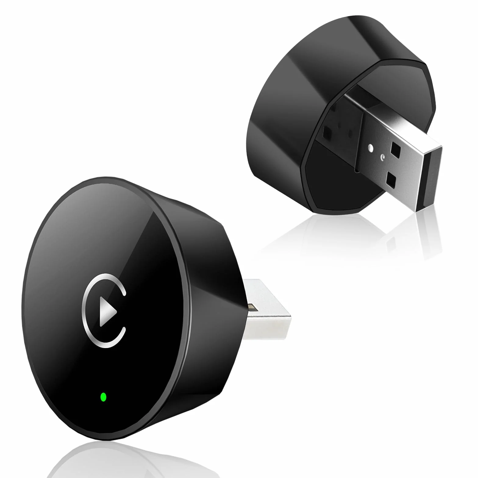 Mini bezprzewodowy adapter samochodowy do fabrycznie zainstalowanych systemów pojazdów, Plug & Play adapter USB C do pojazdów z przewodowym CarPlay/Android Auto (od 2016), WLAN BT 5.2, kompaktowa