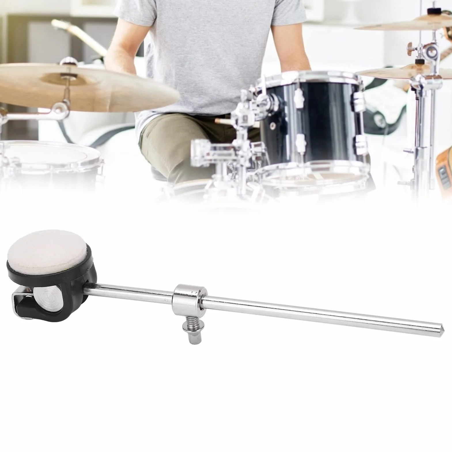 Trzepak do Bębna, Regulowany Ubijak do Bębna Basowego Ubijak do Bębna Bębnowego z Filcową Główką Młotka i Metalowym Uchwytem Lekki Metalowy Instrument Perkusyjny Akcesoria do Zestawu Perkusyjnego