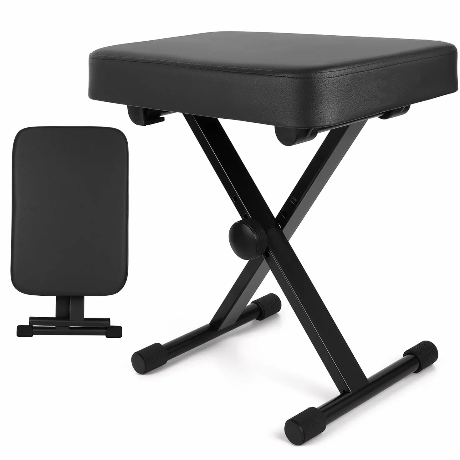 HEYOUTH Regulowany stołek fortepianowy, krzesło fortepianowe lub klawiatura o wysokości 40-45-48-50 cm, wyściełany stołek na klawiaturę, ławka fortepianowa