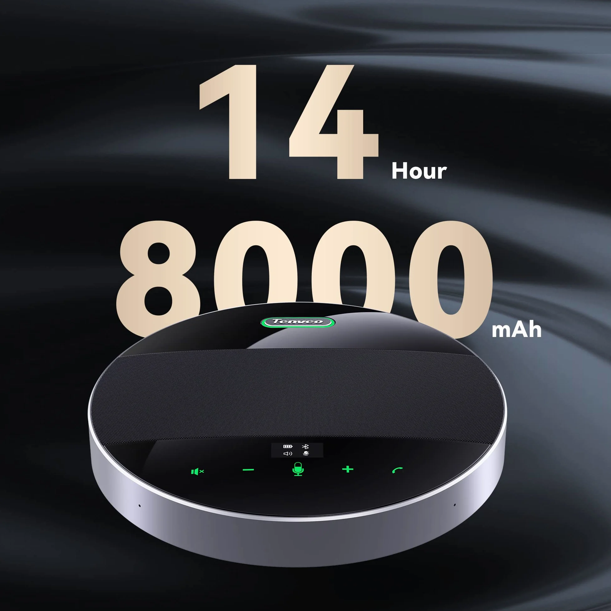 Tenveo Głośnik konferencyjny z mikrofonem, Bluetooth/bezprzewodowy/USB Wielokierunkowy zestaw głośnomówiący z redukcją szumów Połączenie konferencyjne 360° Odbiór działa podczas spotkania online