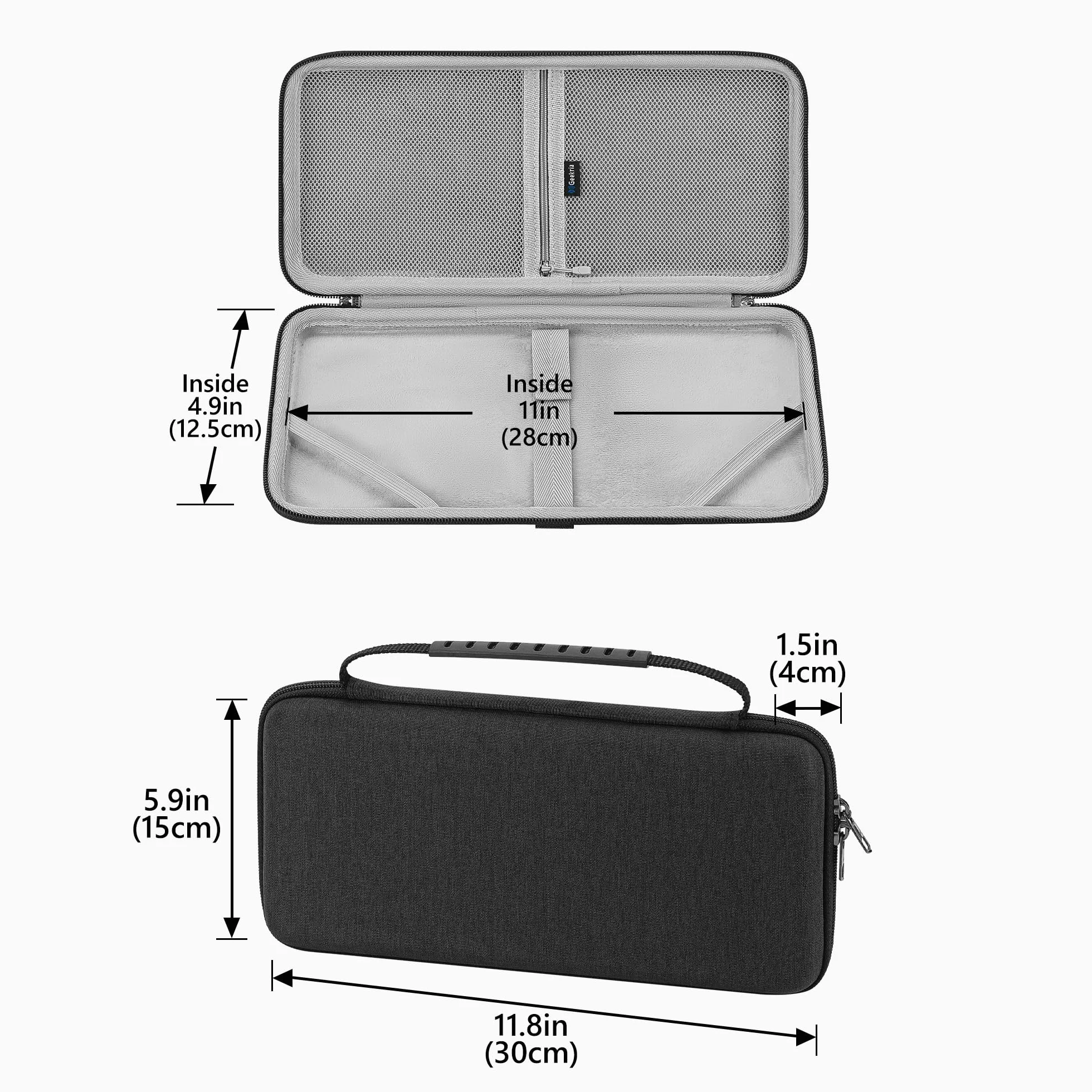 Etui na klawiaturę Geekria, twarda osłona podróżna, ochrona dla małej kompaktowej klawiatury, kompatybilne z Logitech Pebble Keys 2 K380s/ K380 (ciemnoszary)