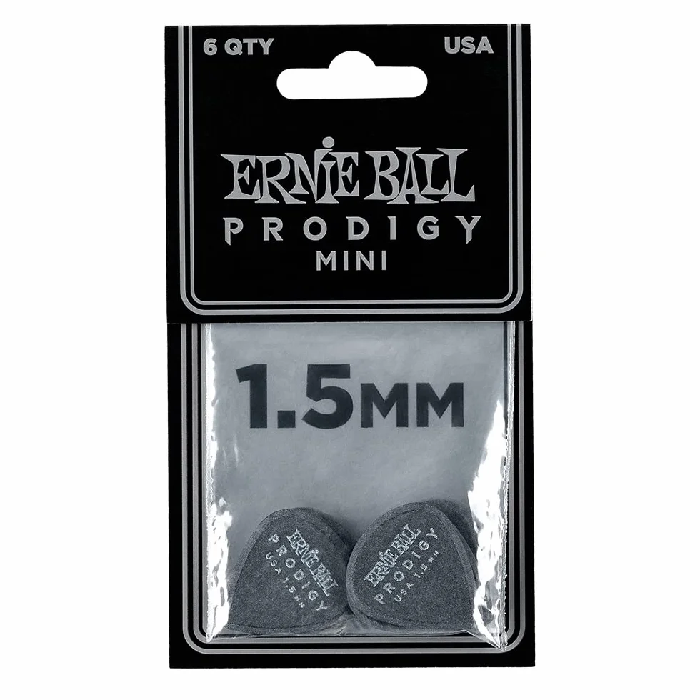 Ernie Ball P09200 Mini Prodigy Picks 1.5mm 6-Pack Grey