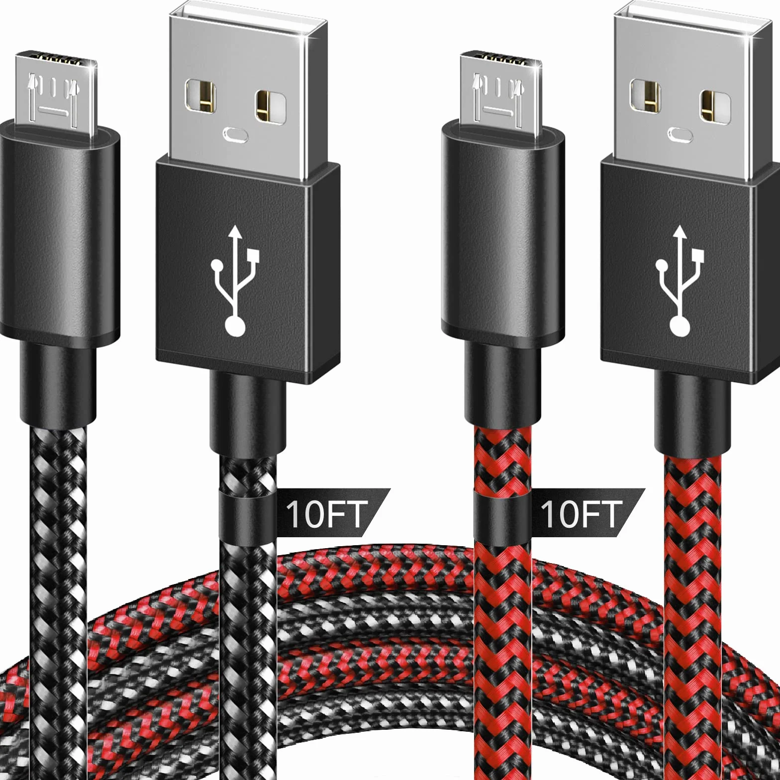 amLifestyle zestaw 2 nylonowych kabli do ładowania PS4, kabel micro USB, kabel do ładowania micro USB, kabel kontrolera, kabel USB do Microsoft Xbox One/One S, kontroler PS4
