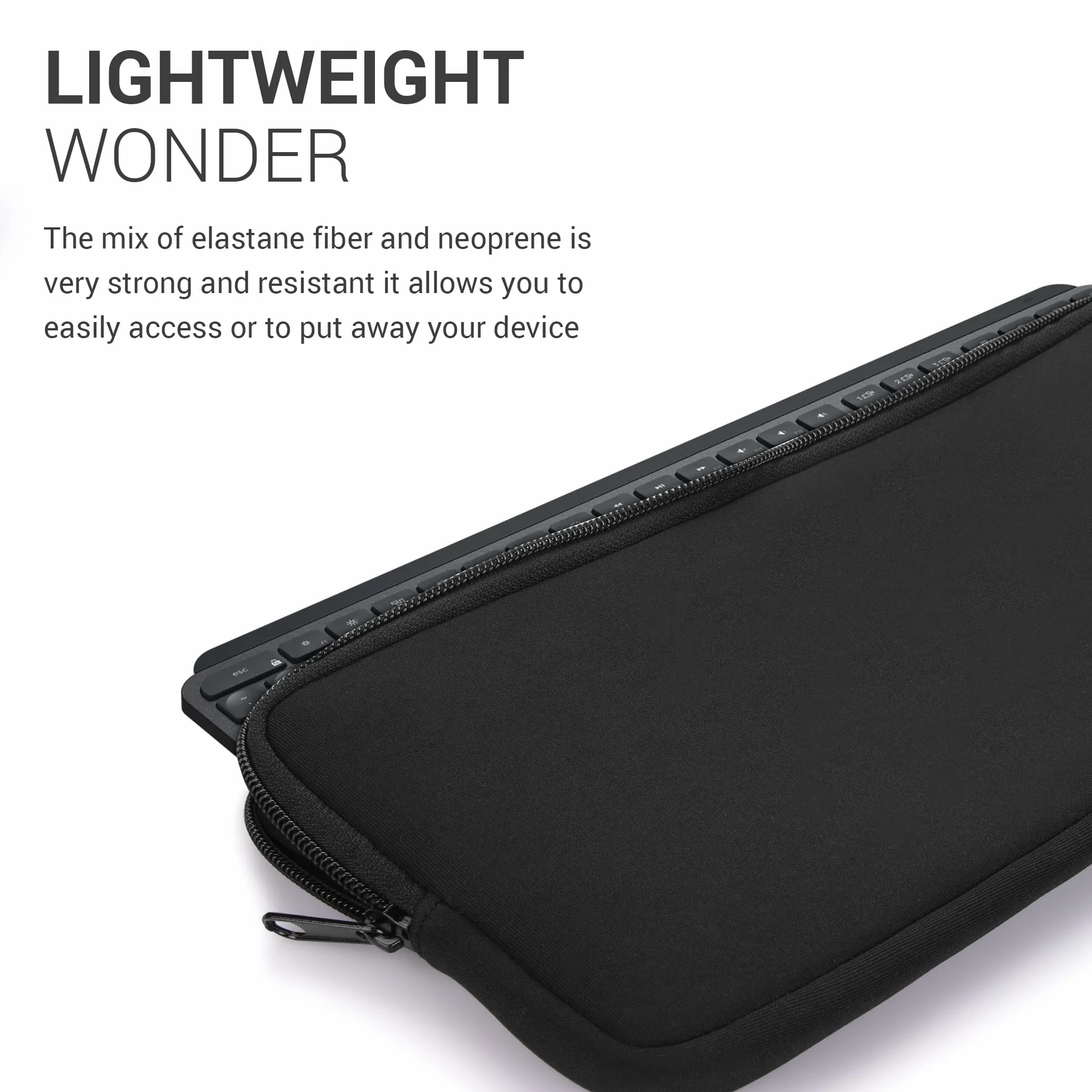 kwmobile Neoprenowe etui kompatybilne z Logitech Mx Keys Mini Wireless - etui na klawiaturę, miękki rękaw podróżny, czarne