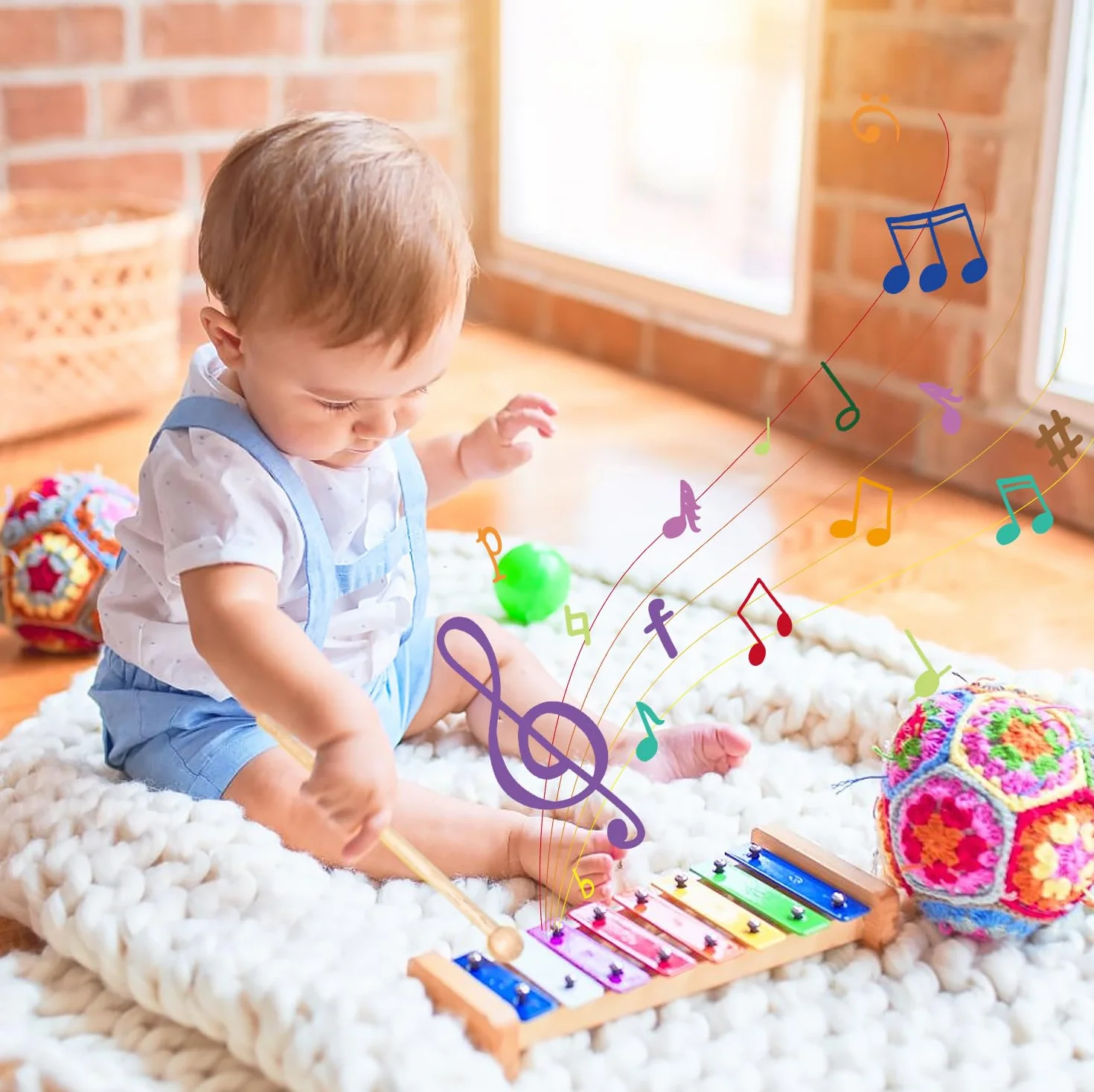 Ksylofon Drewniany dla Dzieci i Dorosłych z 2 Pałeczkami, Instrument Muzyczny