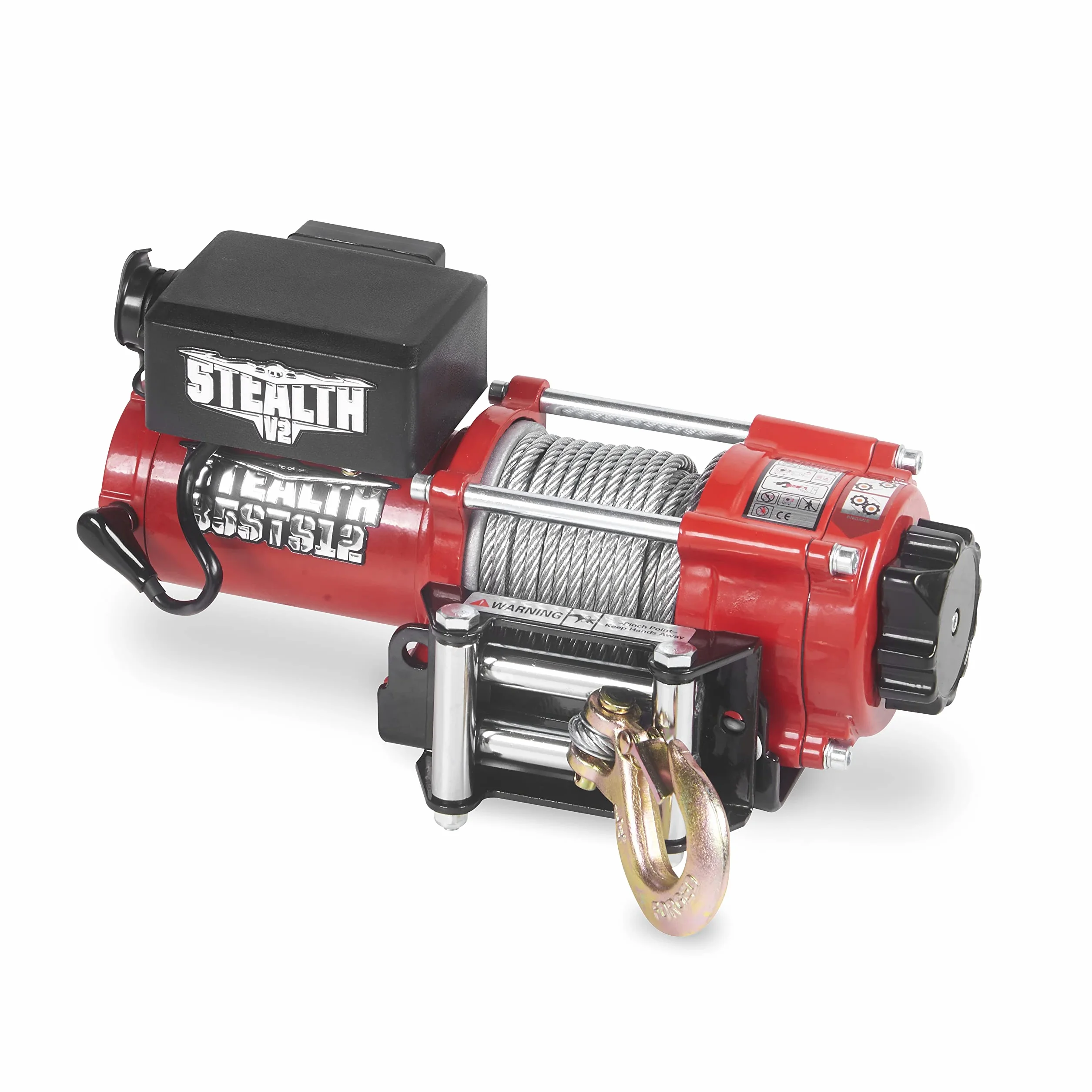 Stealth Winches Elektryczna wciągarka 3500lb/1588 kg 12 V Budżet bezprzewodowego odzyskiwania - Mocny silnik nawinięty - Pełna stalowa przekładnia - Heavy Duty Solenoid, płyta montażowa, bezprzewodowe