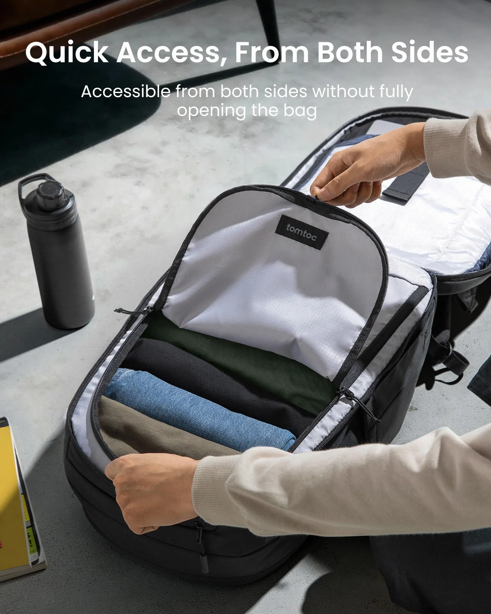 tomtoc Plecak na laptopa 26 l, duża torba biznesowa pasuje do laptopa 15,6-16 cali, wodoodporny, trwały plecak podróżny na komputer na podróż służbową, weekendowy wypad