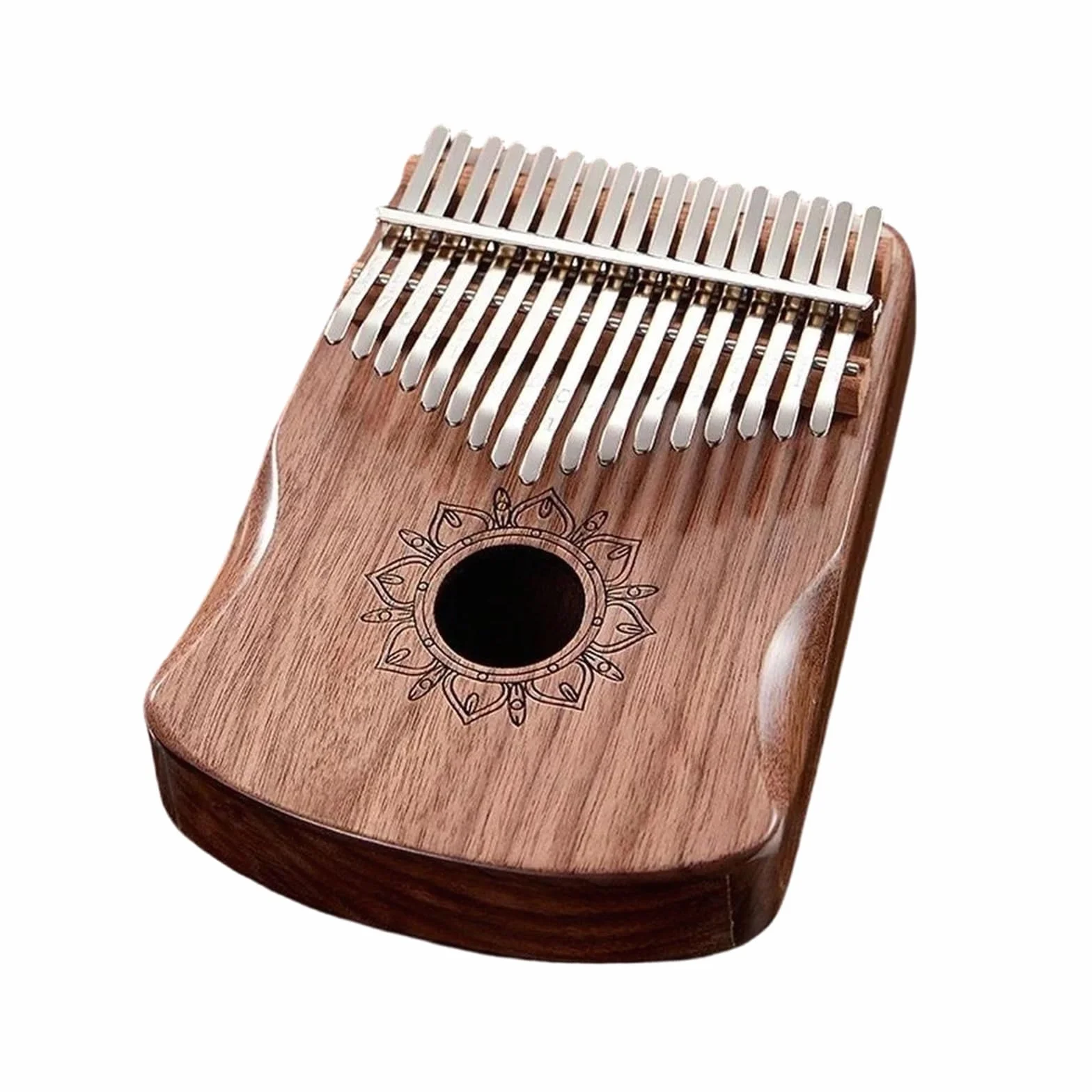 Kalimba Przenośny Instrument Muzyczny W Kształcie Litery U Z 17 21 Klawiszami I Kciukiem Do Fortepianu Ludowego(17 Keys Walnut)