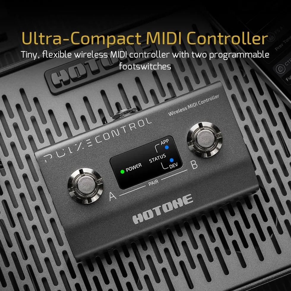 HOTONE BT MIDI kontroler nożny, , 2-przyciskowy, bezprzewodowy pulze Control