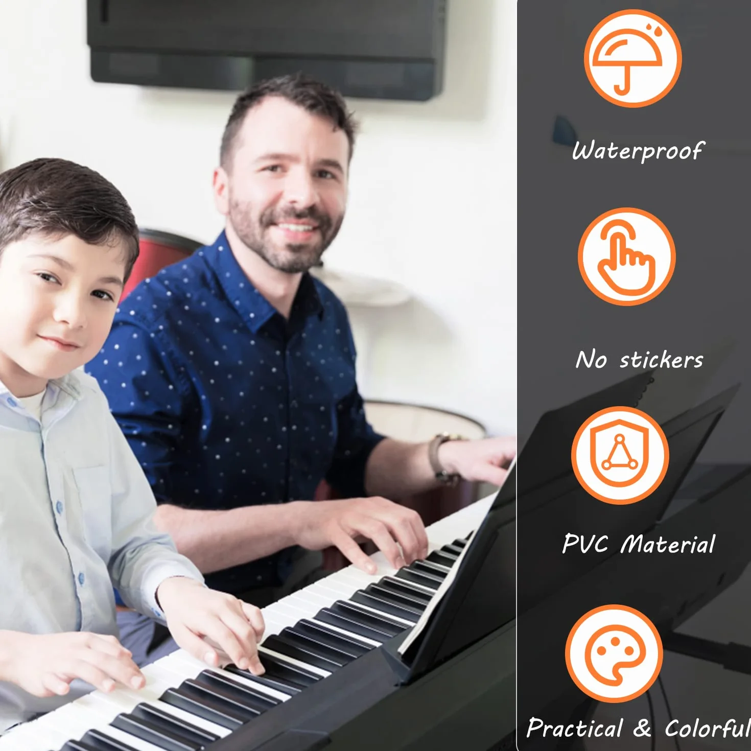 88 kluczy naklejki z nutami na klawisze fortepianowe, naklejki na klawisze fortepianowe, dla początkujących, dzieci i dorosłych