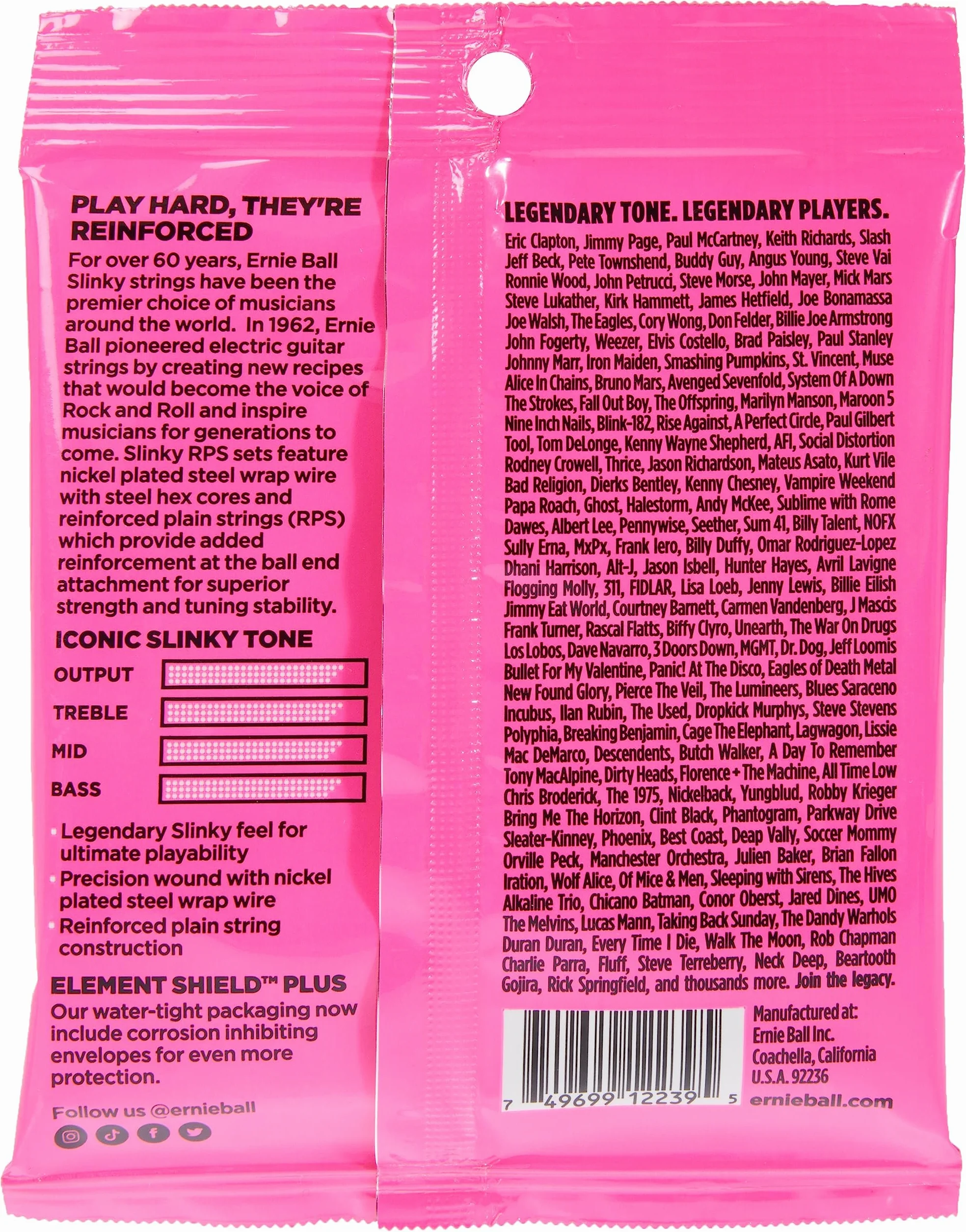 Ernie Ball Super Slinky RPS Nickel Wound Electric Guitar Strings - 9-42 Gauge