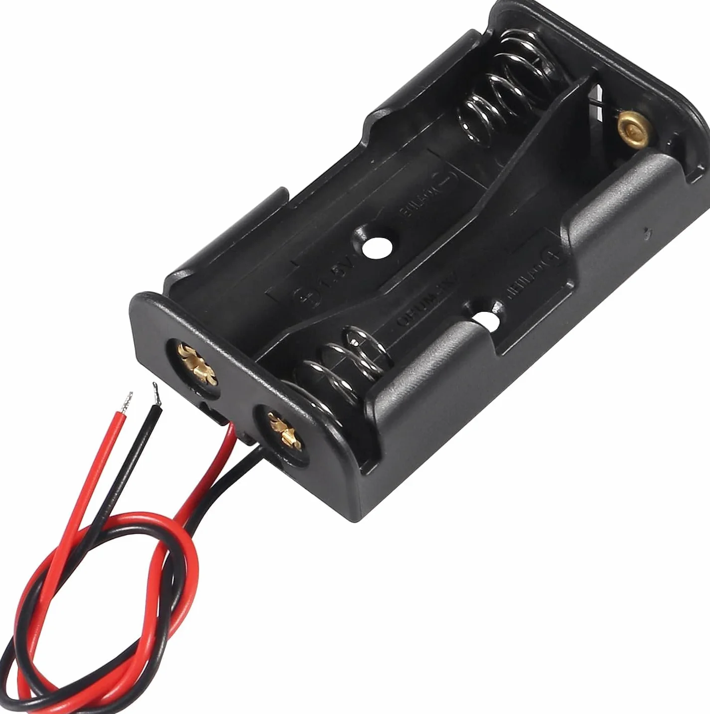 GTIWUNG 15 sztuk uchwyt na baterie 2AA, obudowa z tworzywa sztucznego, uchwyt na akumulatory, przegródka na baterie 2 x 1,5 V AA, uchwyt 3V z kablem podłączeniowym 2 gniazda + 3 sztuki przezroczystej