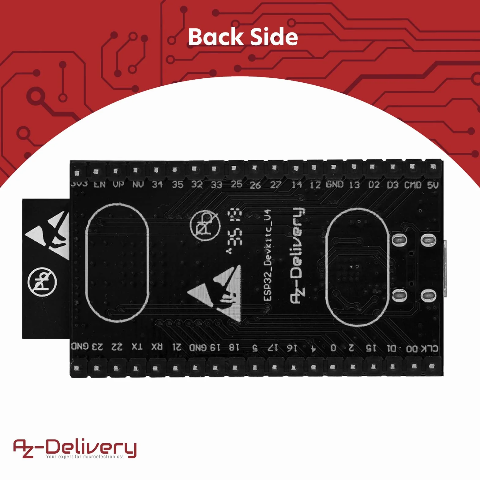 AZDelivery 3 x ESP32 Dev Kit C V4 NodeMCU WLAN WiFi Development Board kompatybilny z Arduino w tym e-Book! (Następca modułu ESP32 Dev Kit C)