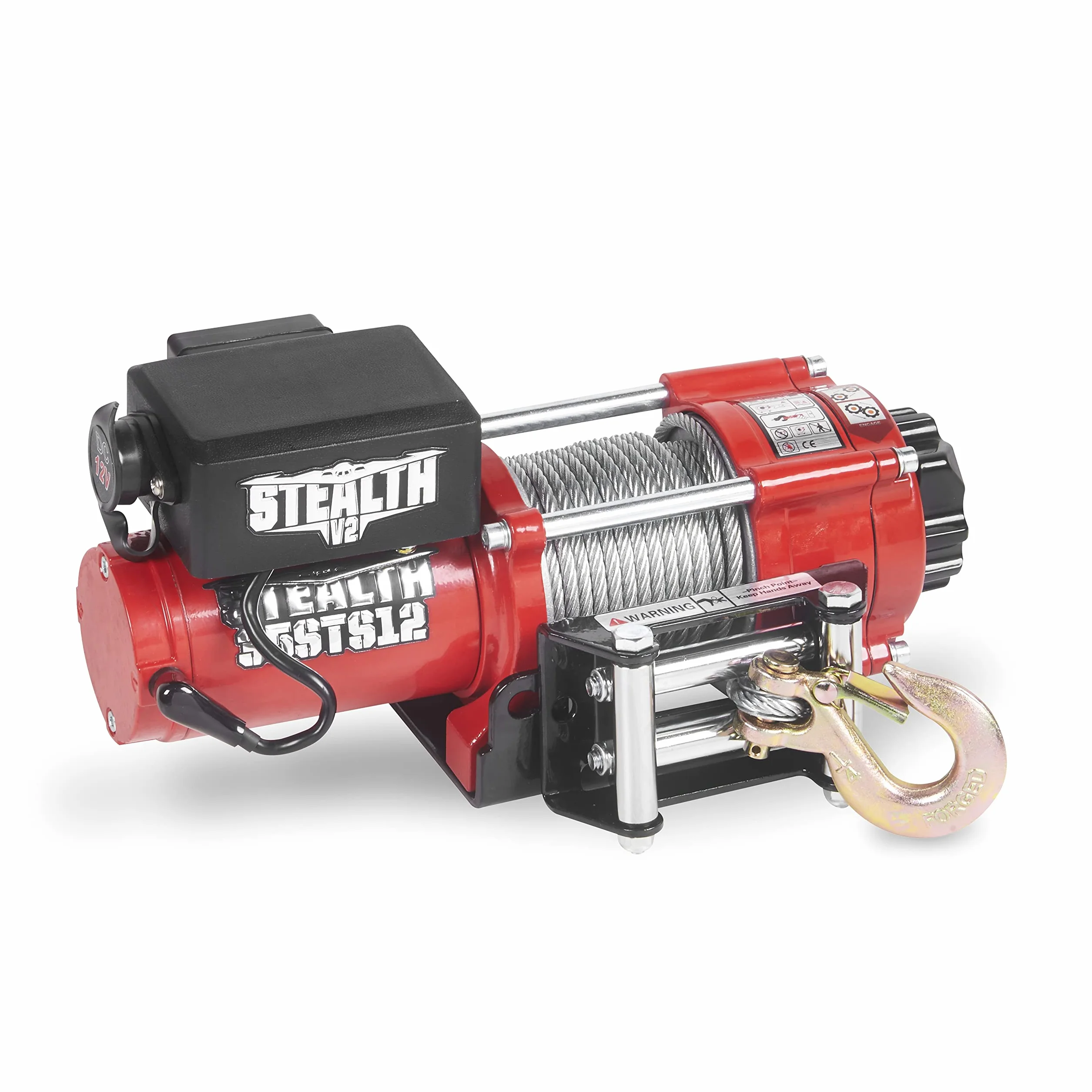 Stealth Winches Elektryczna wciągarka 3500lb/1588 kg 12 V Budżet bezprzewodowego odzyskiwania - Mocny silnik nawinięty - Pełna stalowa przekładnia - Heavy Duty Solenoid, płyta montażowa, bezprzewodowe